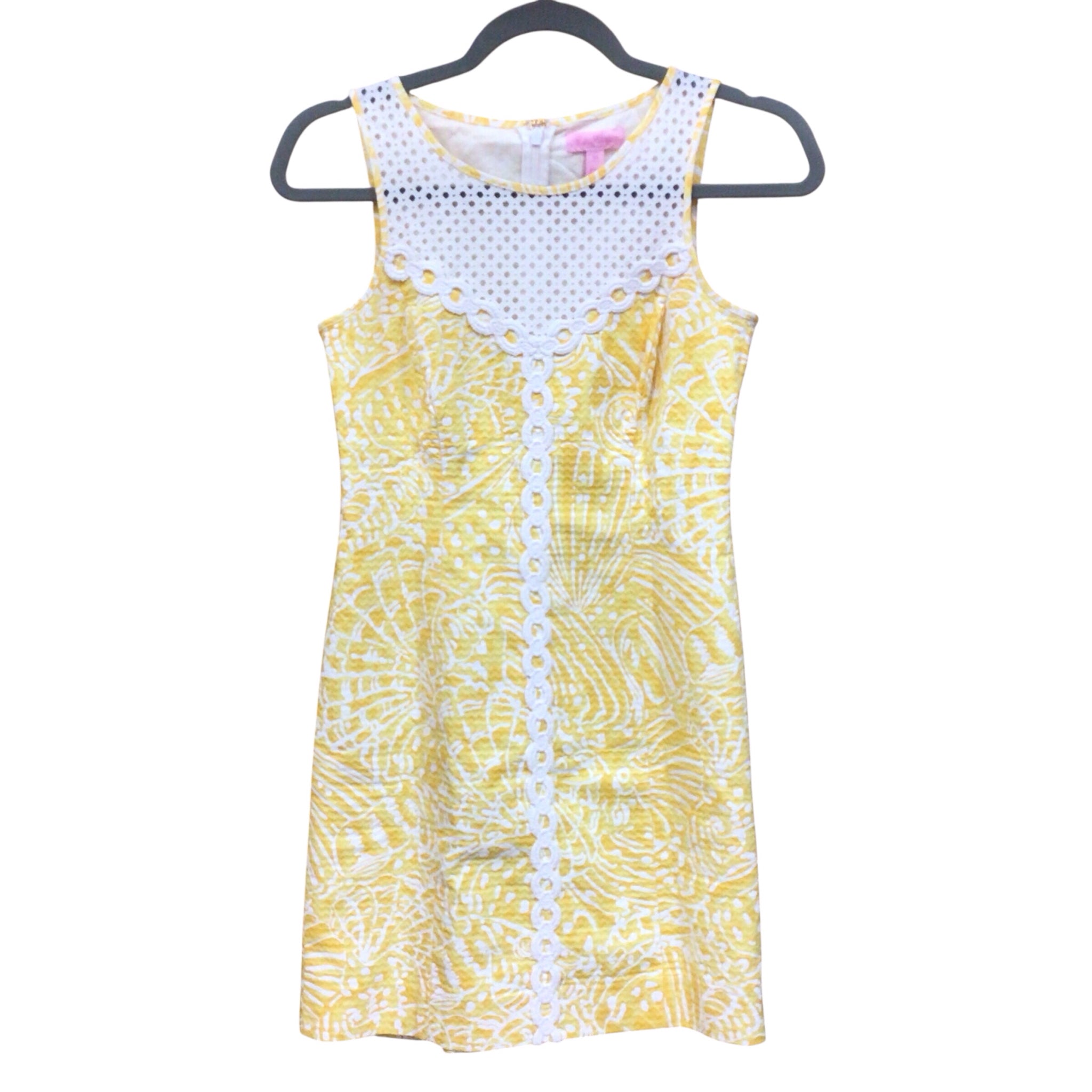 Lilly Pulitzer "MacFarlane" Yellow Sleeveless Shift Dress Size 00