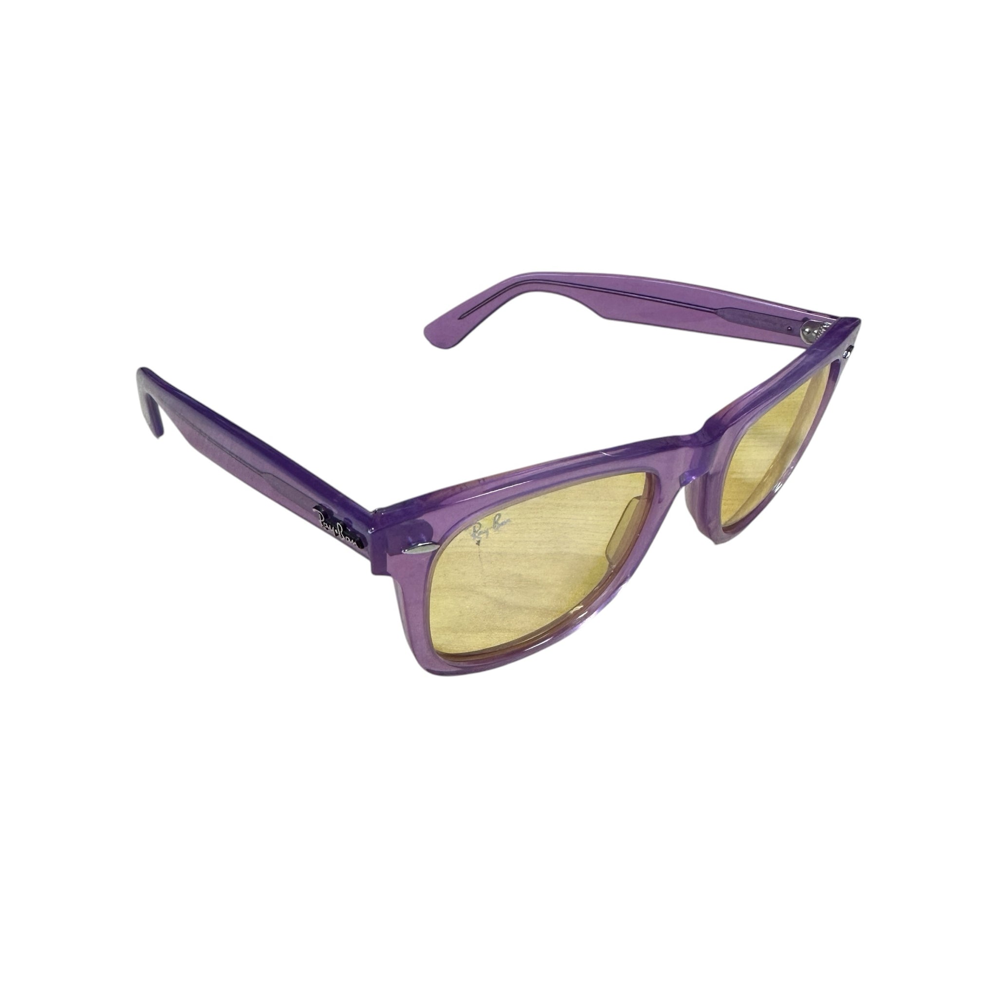 Ray Ban "Wayfarer" Colorblock RB2140 Transparent Violet Sunglasses