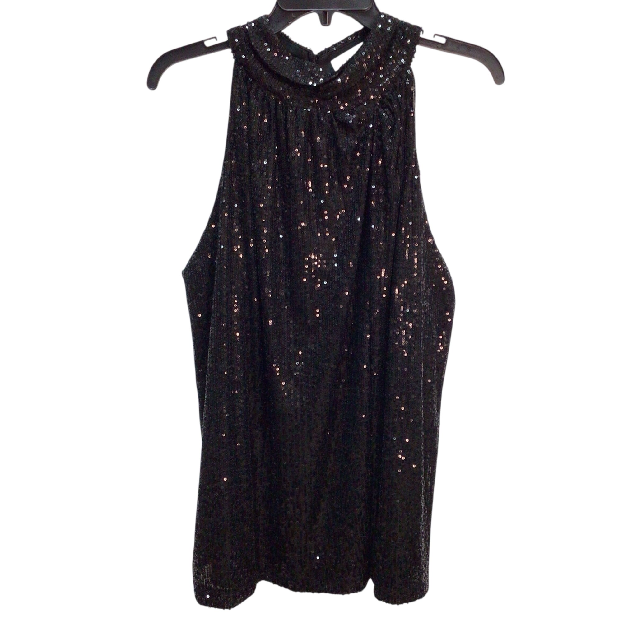 Blue Sol Black Sequin Sleeveless Top Size XL