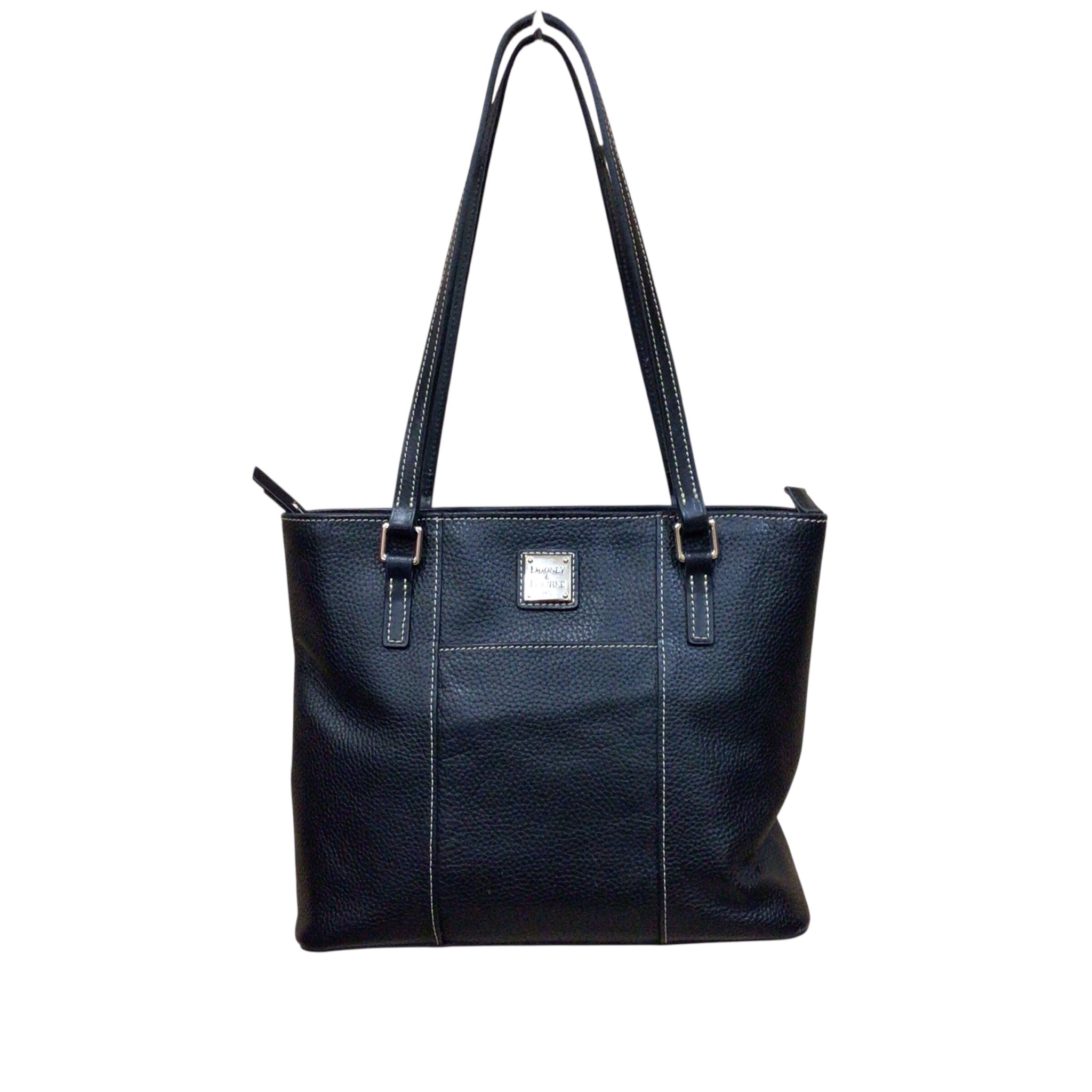 Dooney & Bourke Black Pebbled Leather "Lexington Shopper" Shoulder Bag