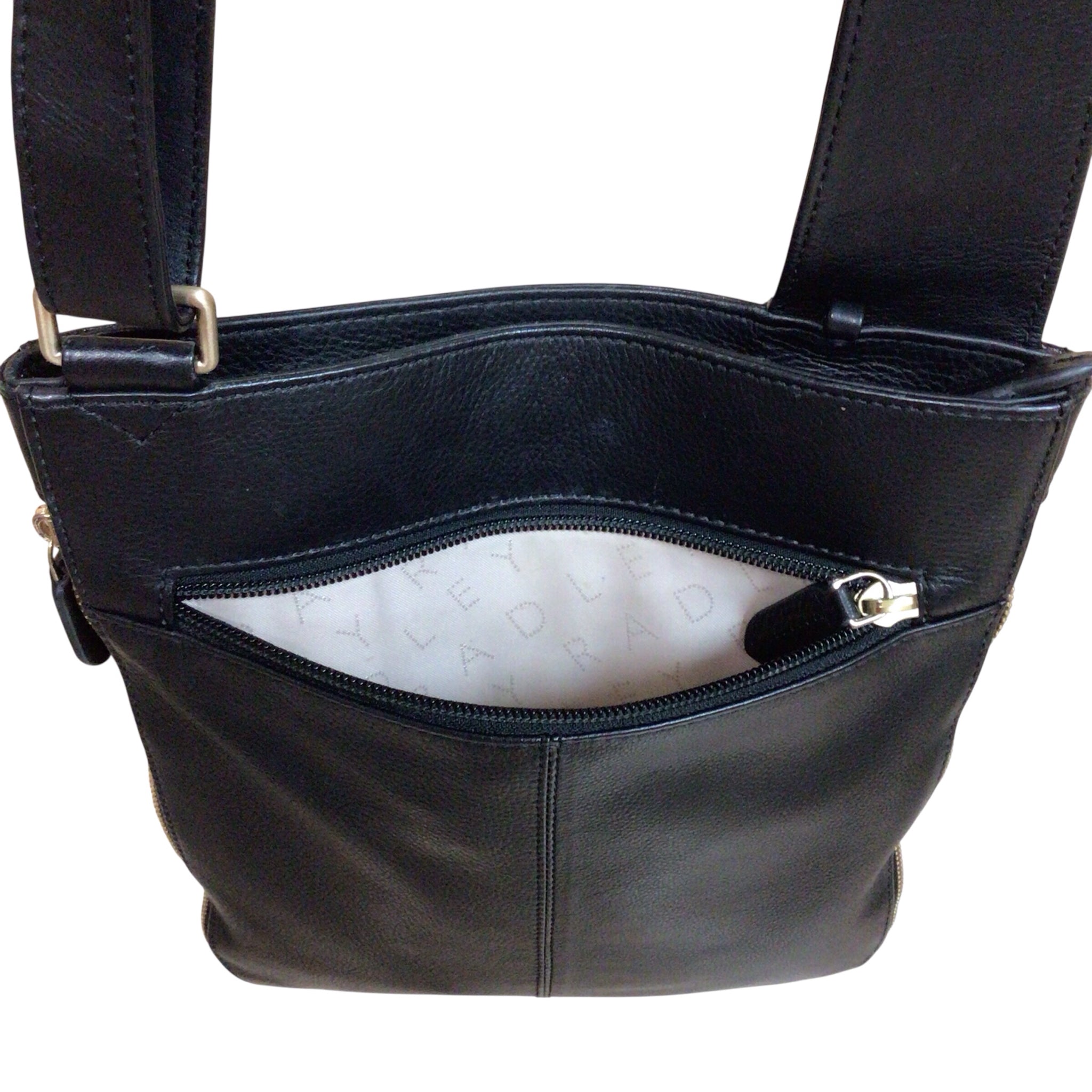 Radley London Pockets 2.0 Faux Croc Leather Black Crossbody Bag