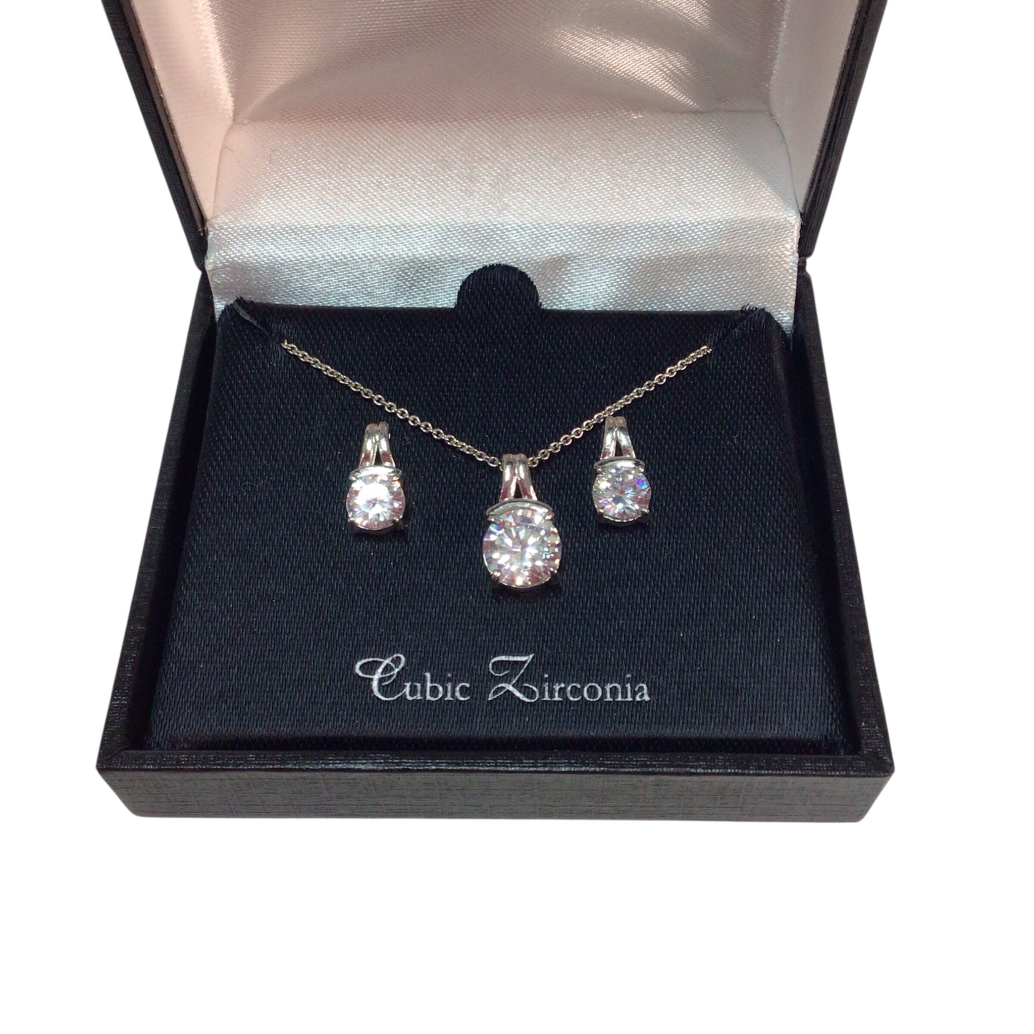 Cubic Zirconia Necklace & Earring Set
