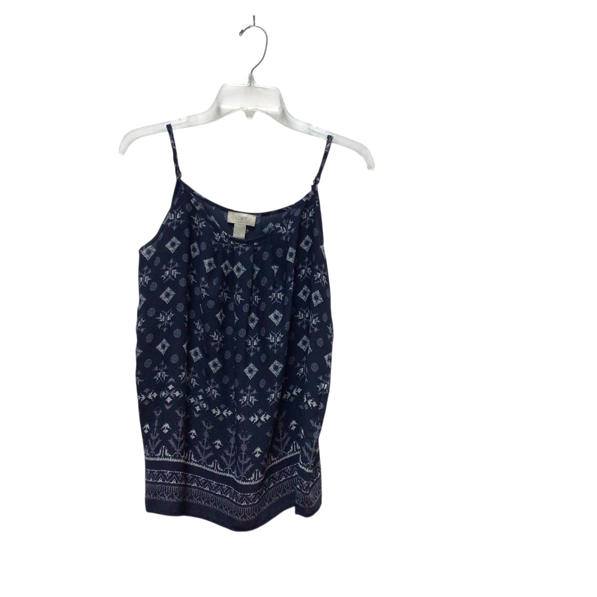 Loft Navy Aztec Print Sleeveless Top Size Medium