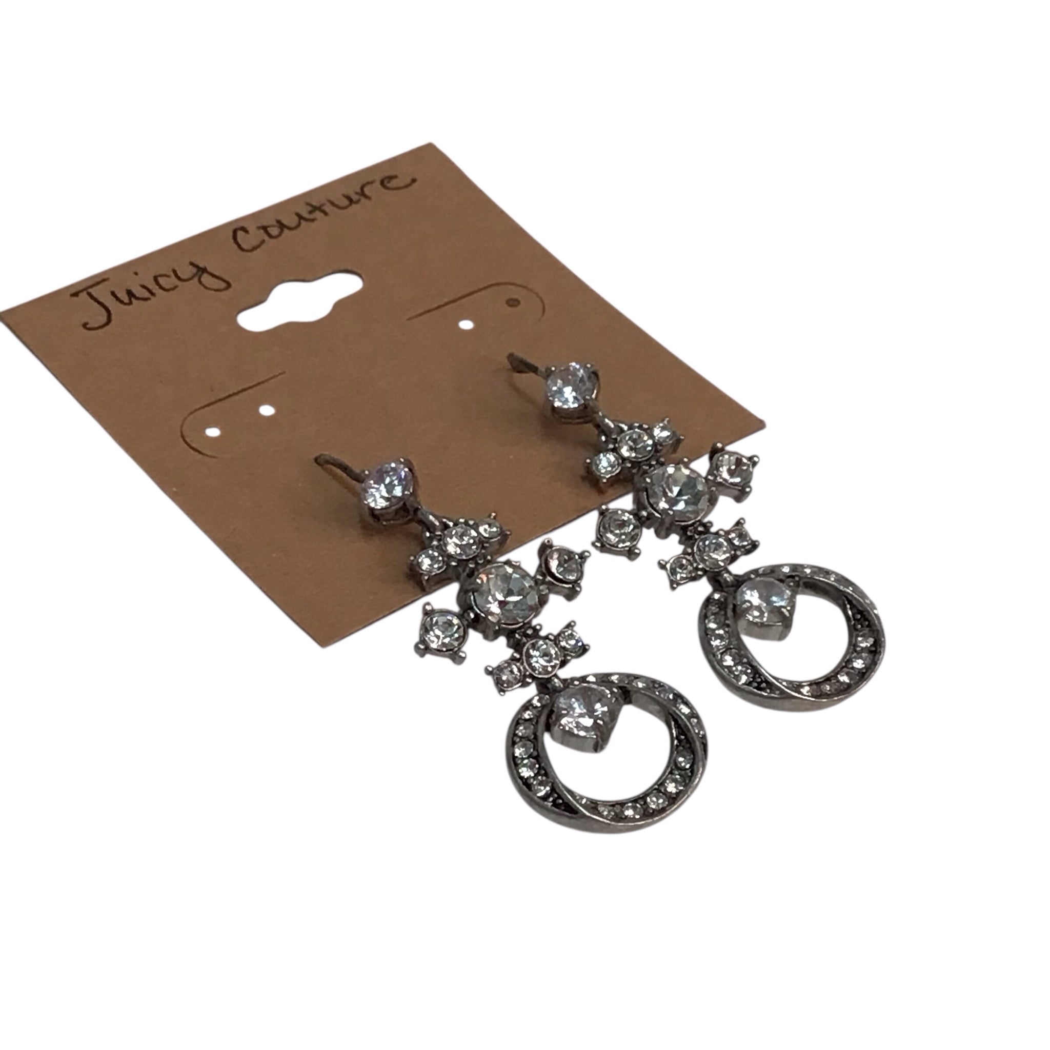 Juicy Couture Rhinestone Earrings 1.75" Long