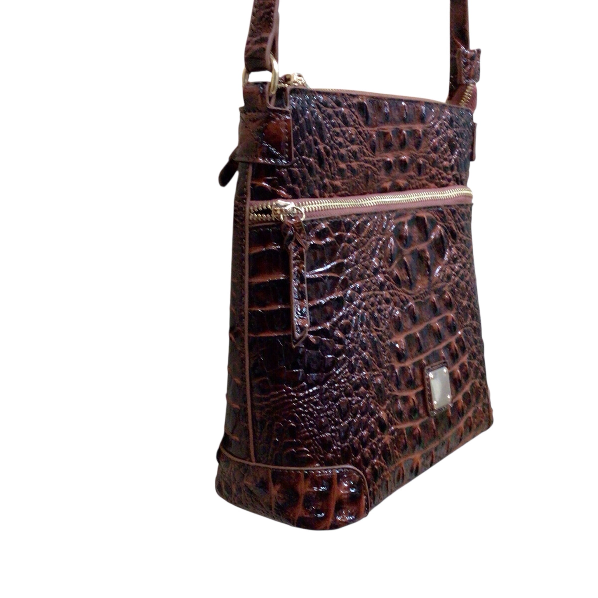 Mak Wear Brown Vegan Leather Crossbody Bag