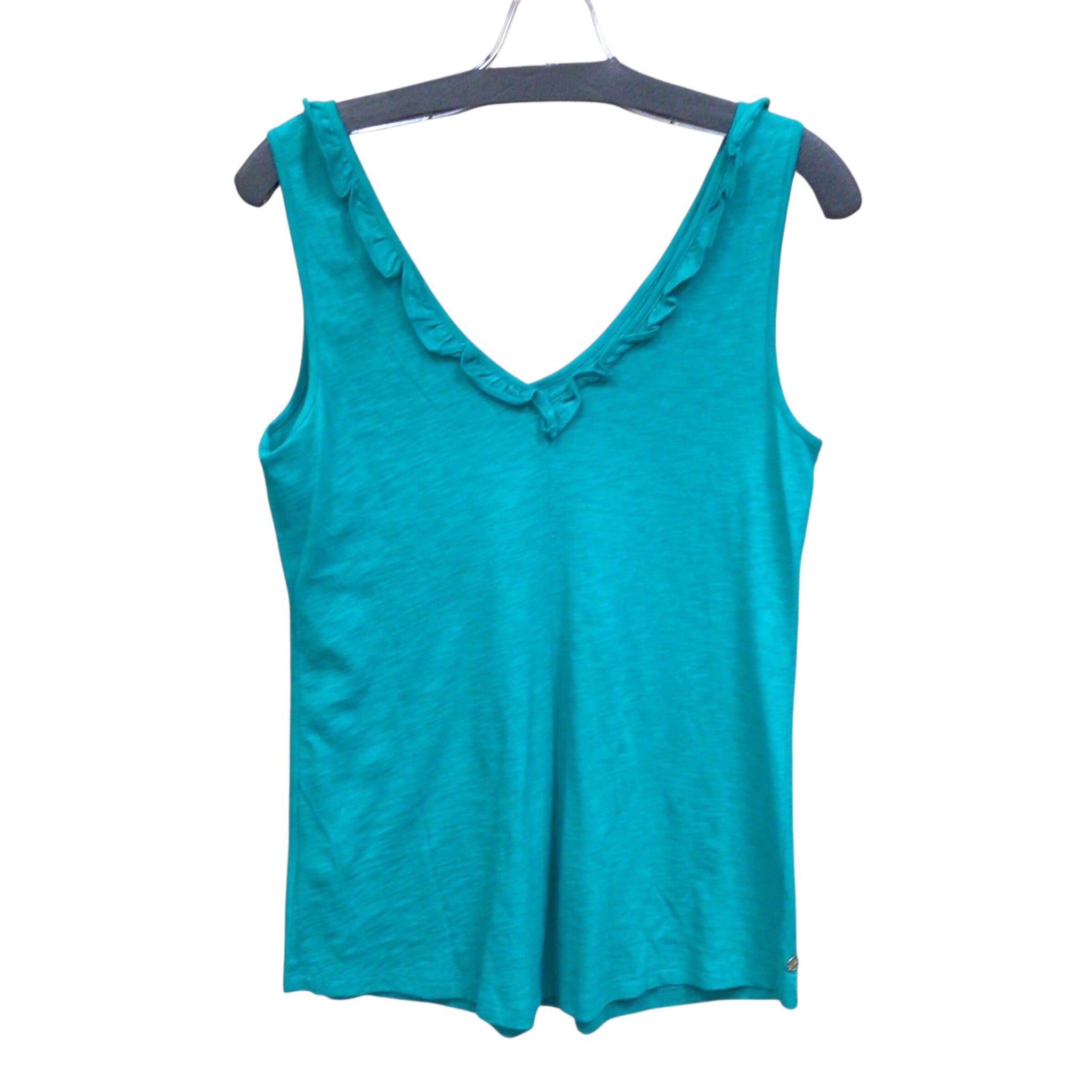 Lilly Pulitzer "Gigi" Emerald Ruffle Sleeveless Top Size Small