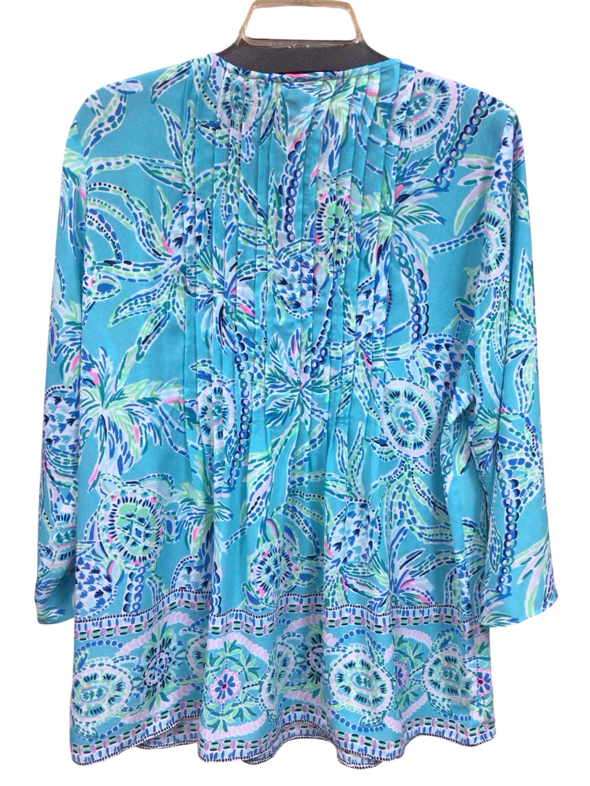 Lilly Pulitzer "Marlina" 3/4 Sleeve Tunic "Turtle Season" Size Large