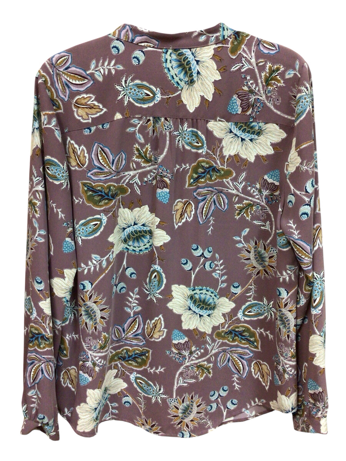 Chico's Long Sleeve Purple Floral Blouse Size Large