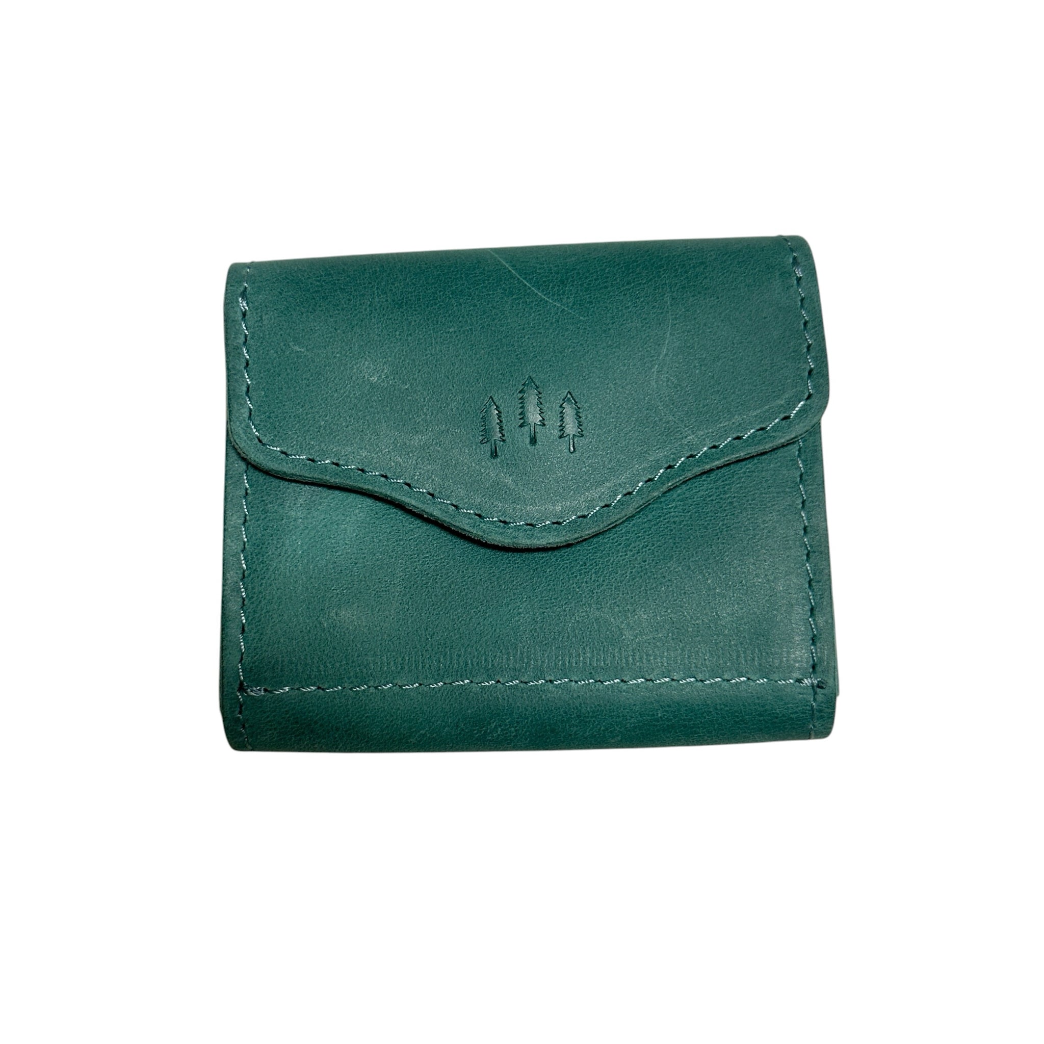 Portland Leather Distressed Aqua "Almost Perfect" Small Bozeman Wallet