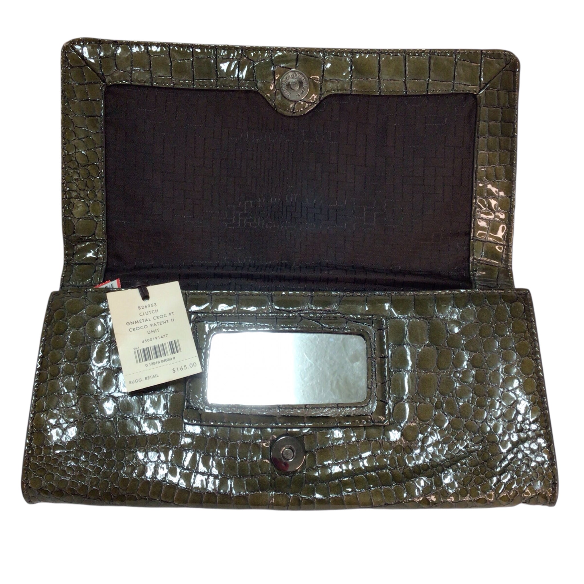 Cole Haan Green Croc Clutch NWT