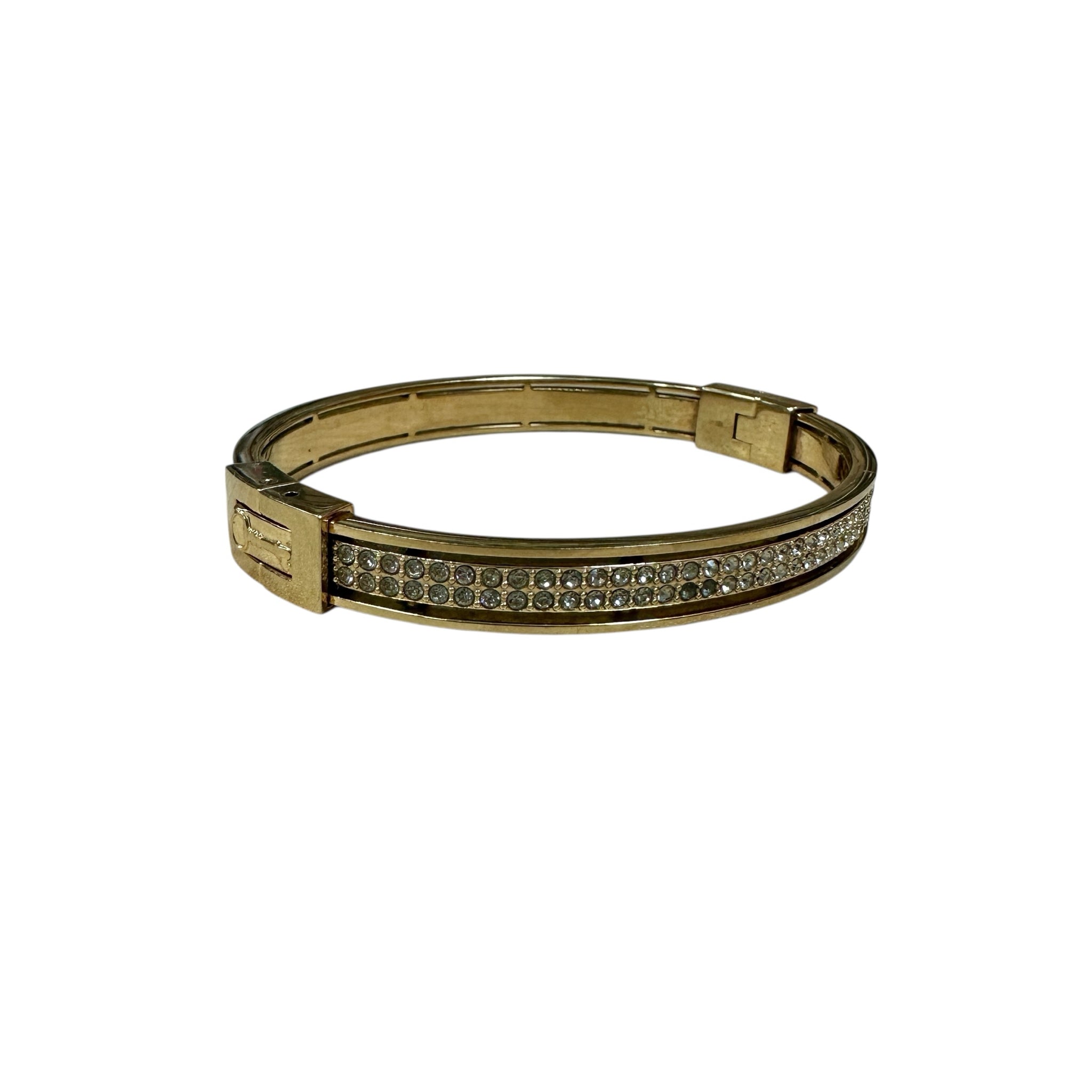 Fossil Gold Tone & Rhinestone Bracelet