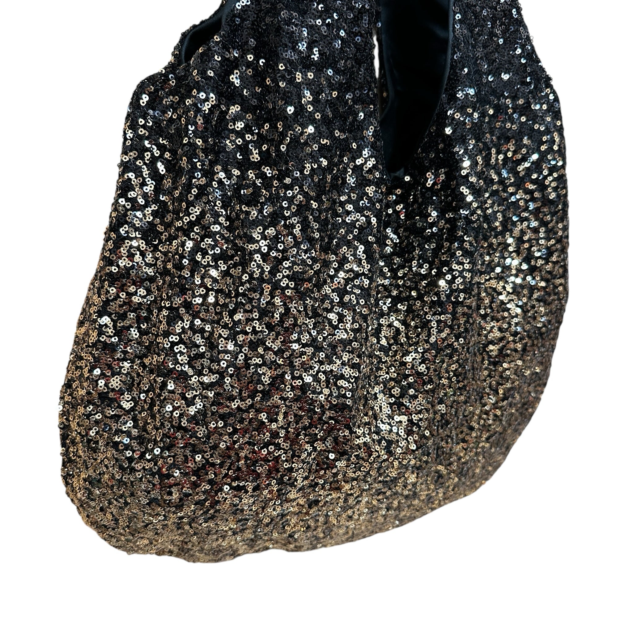 Fashion Black & Gold Sequined Shoulder Bag