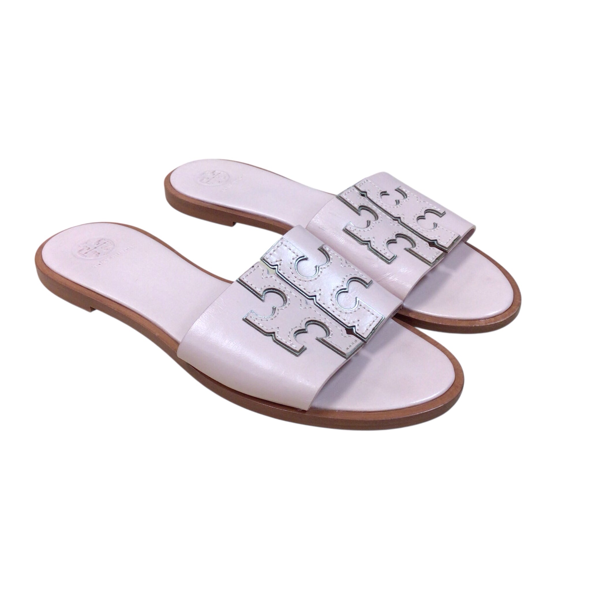 Tory Burch "Ines" Logo Slide Sandals Size 8.5