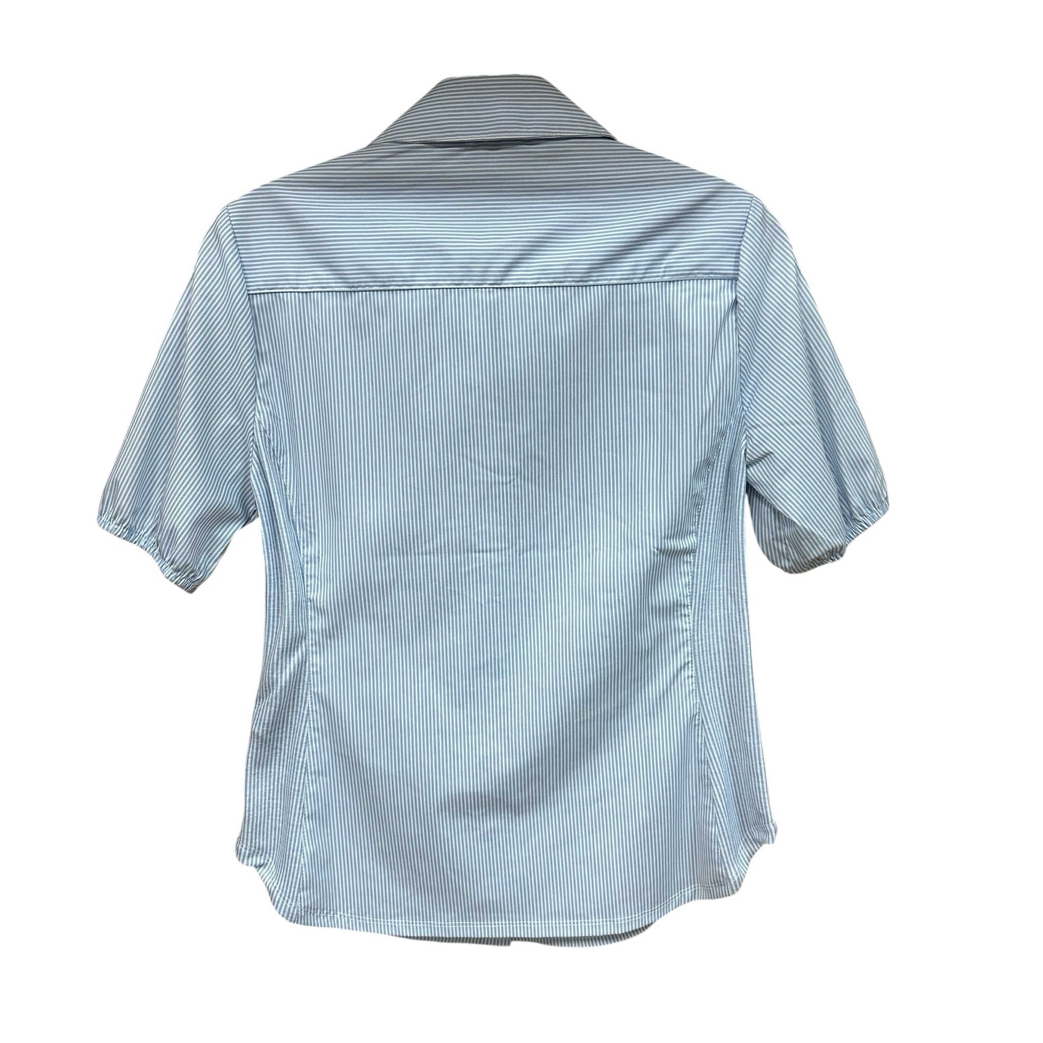 Zac & Rachel Size P Small Blue White Striped Short Sleeve Top