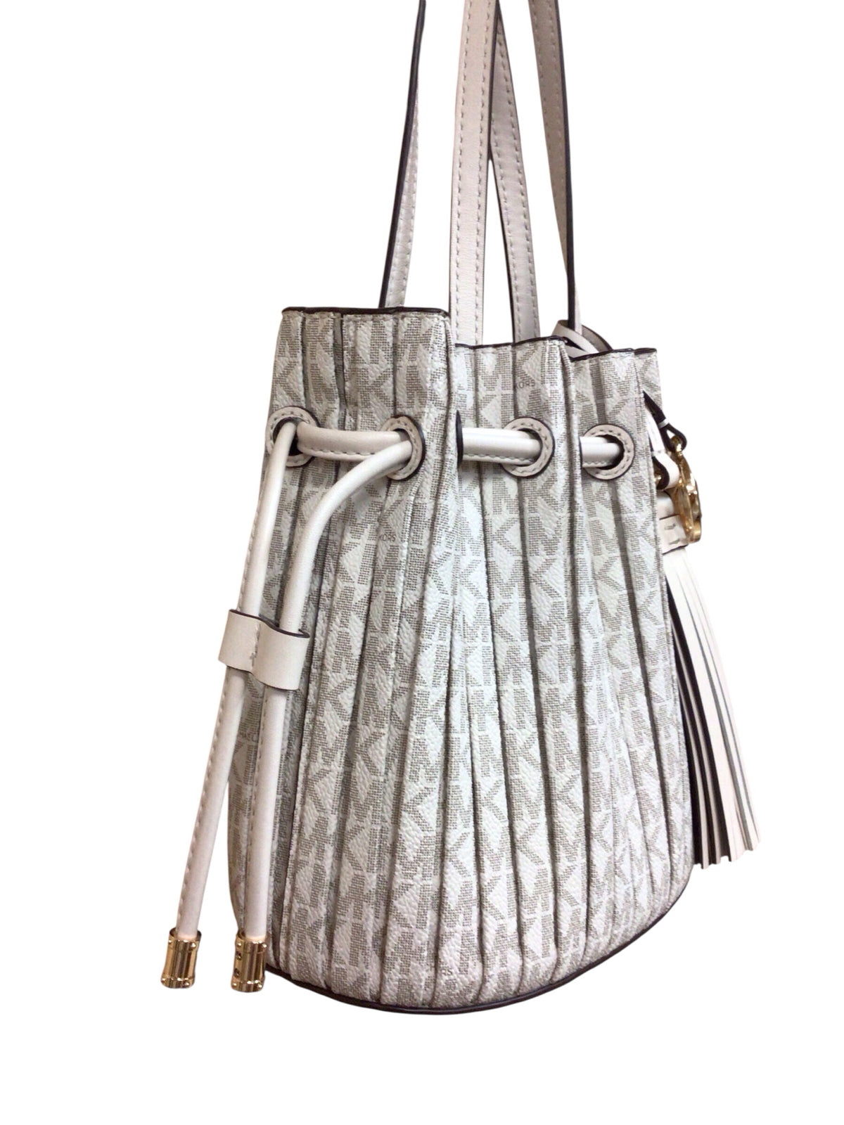 Michael Kors "Willa" Extra Small Pleated Logo Tote Crossbody Bag