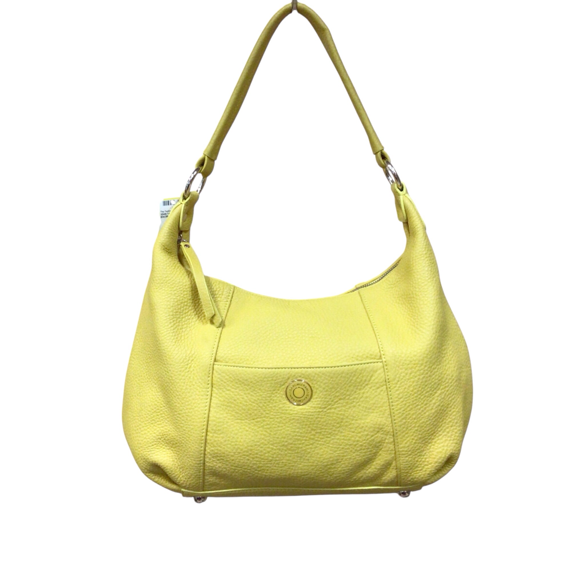 Isaac Mizrahi Yellow Pebbled Leather Hobo Shoulder Bag