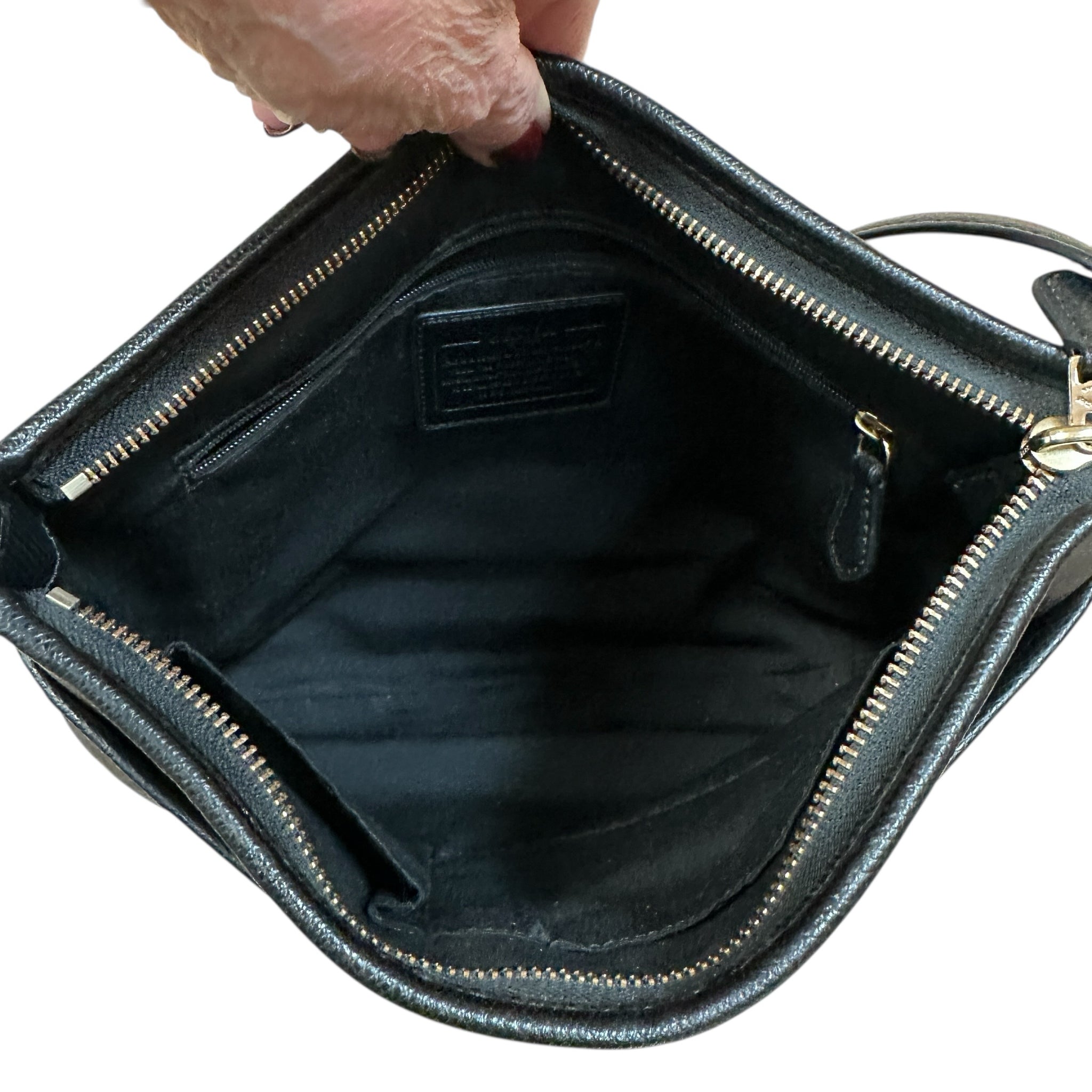 Coach Dark Brown Signature Leather Crossbody Bag