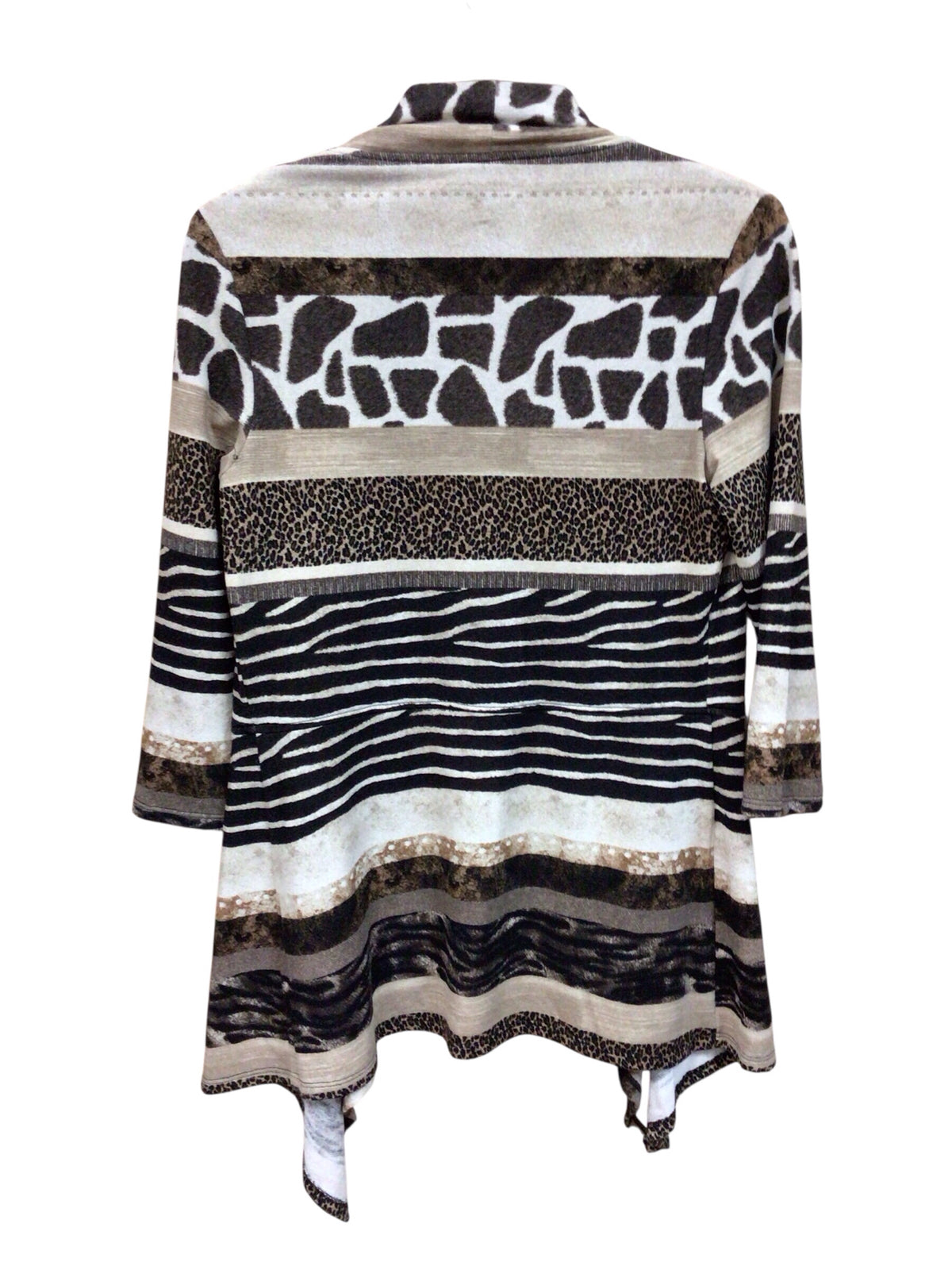 Frank Lyman Animal Print 3/4 Sleeve Cardigan Size Medium