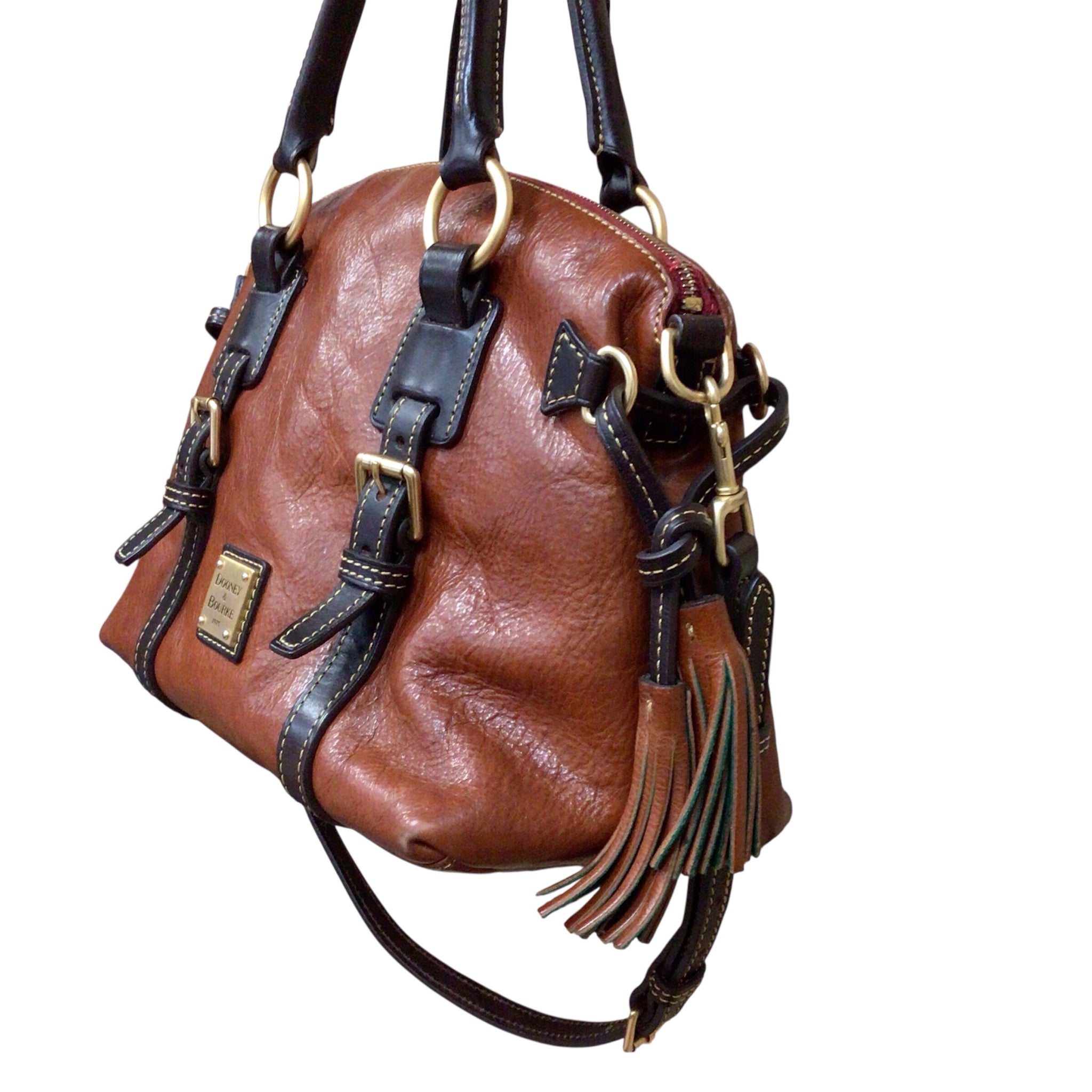 Dooney & Bourke Brown Florentine Leather Satchel Shoulder Bag