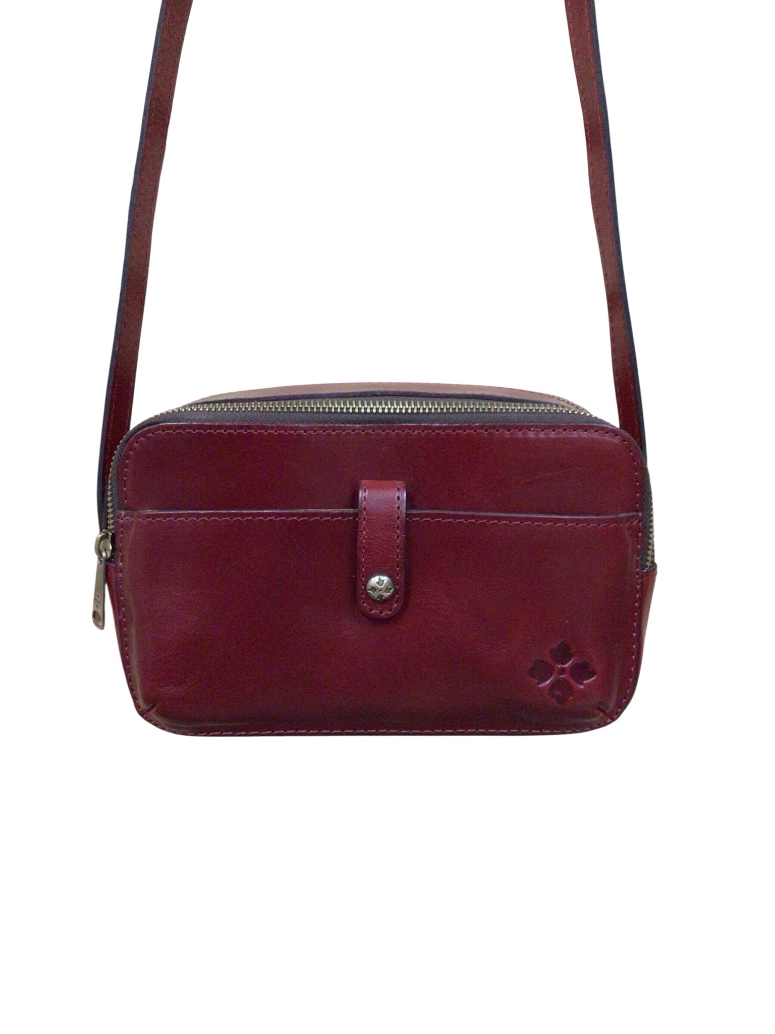 Patricia Nash "Alessa" Burgundy Leather Crossbody Bag