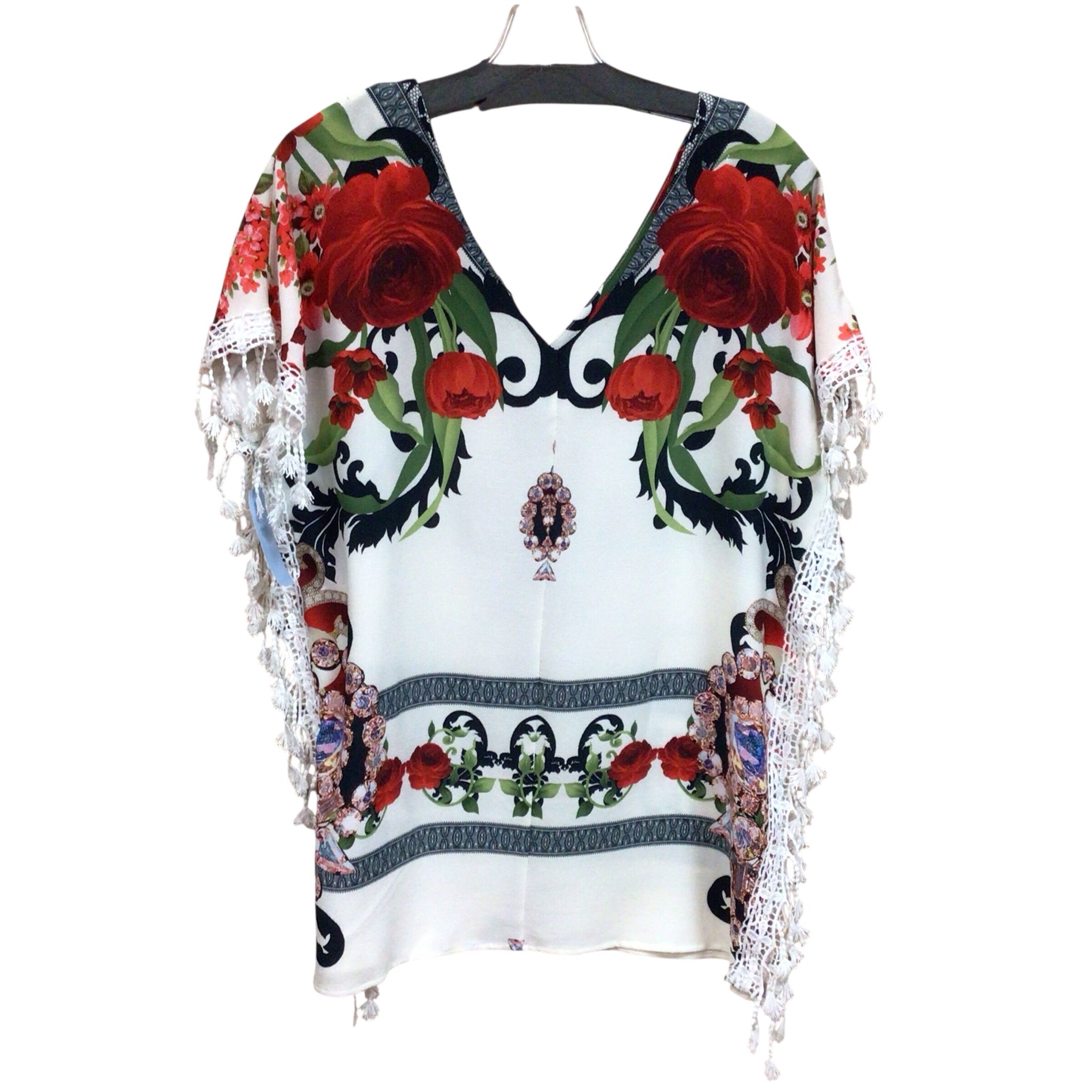 Alberto Makali Floral Short Sleeve Top Size Small