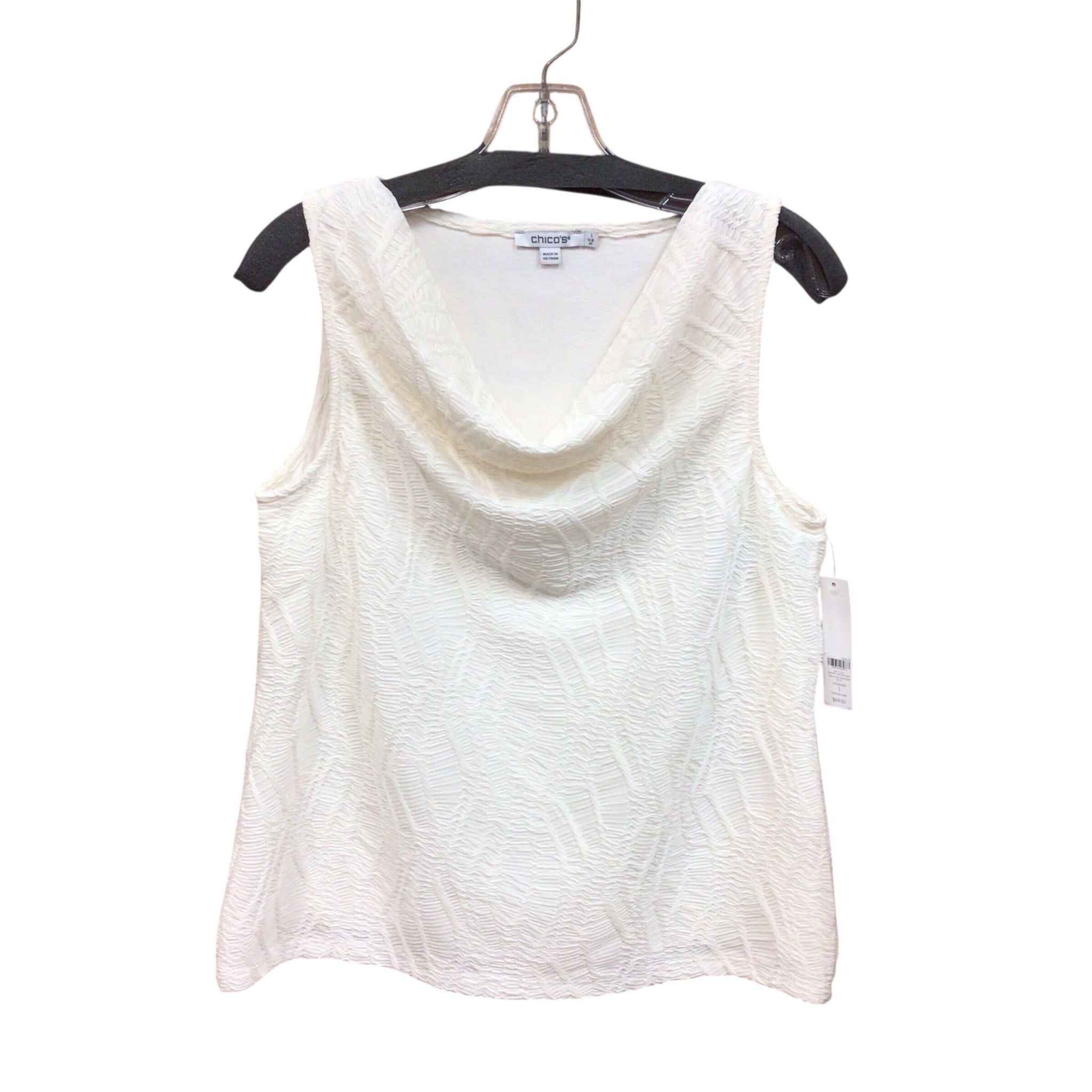 Chico's Cream Colored Textured Sleevless Top Size Medium NWT