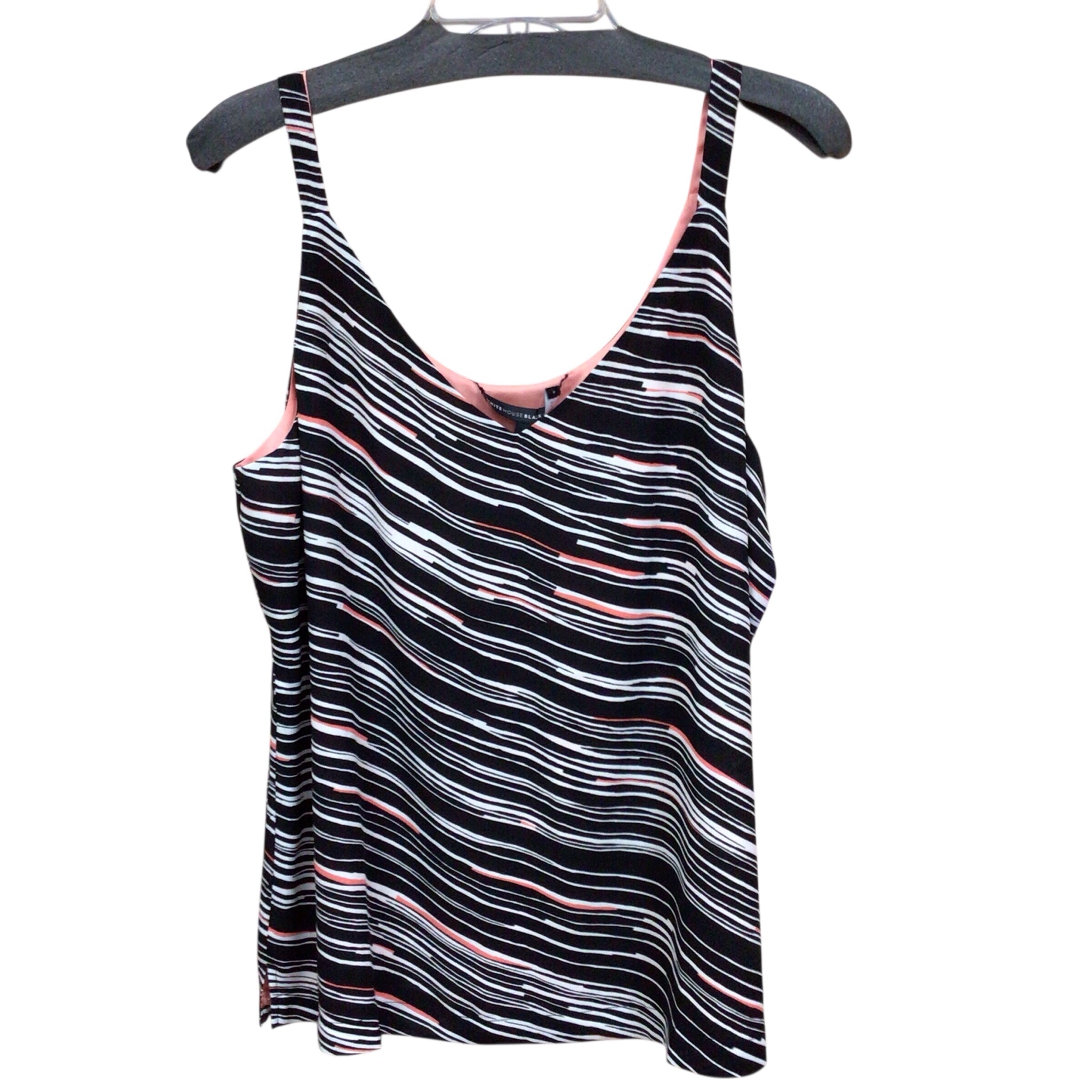 WHBM Reversible Black/White/Pink Sleevless Top Size Large NWT