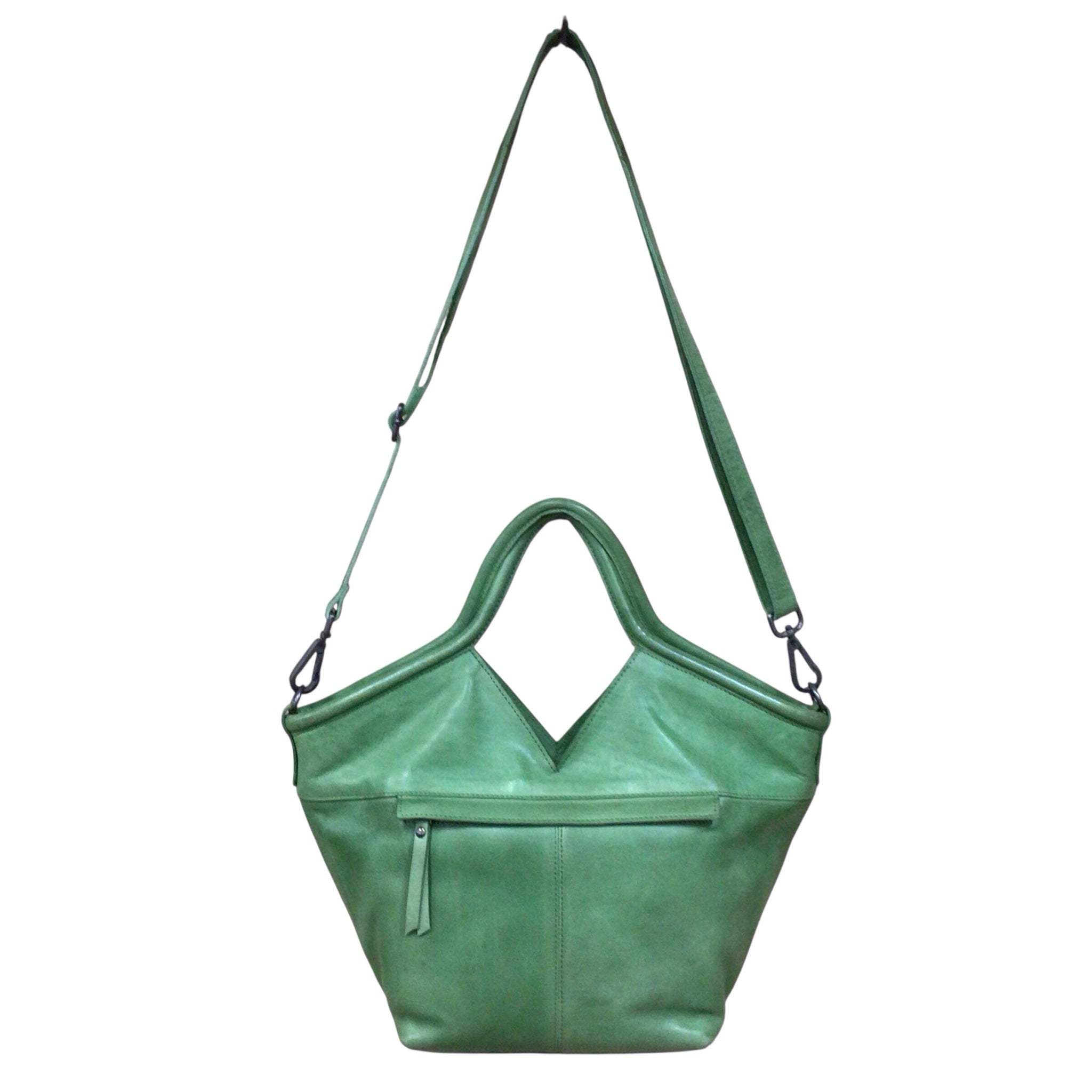 Latico Casey Green Leather Satchel Shoulder Bag
