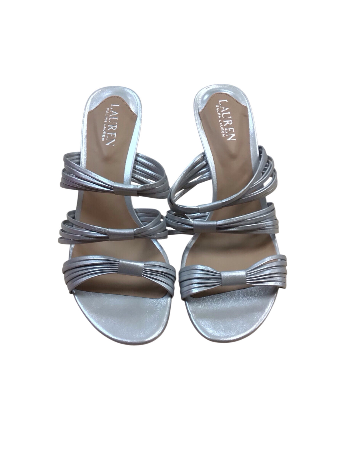 Ralph Lauren "Lorraine" Silver Heel Sandals Size 10