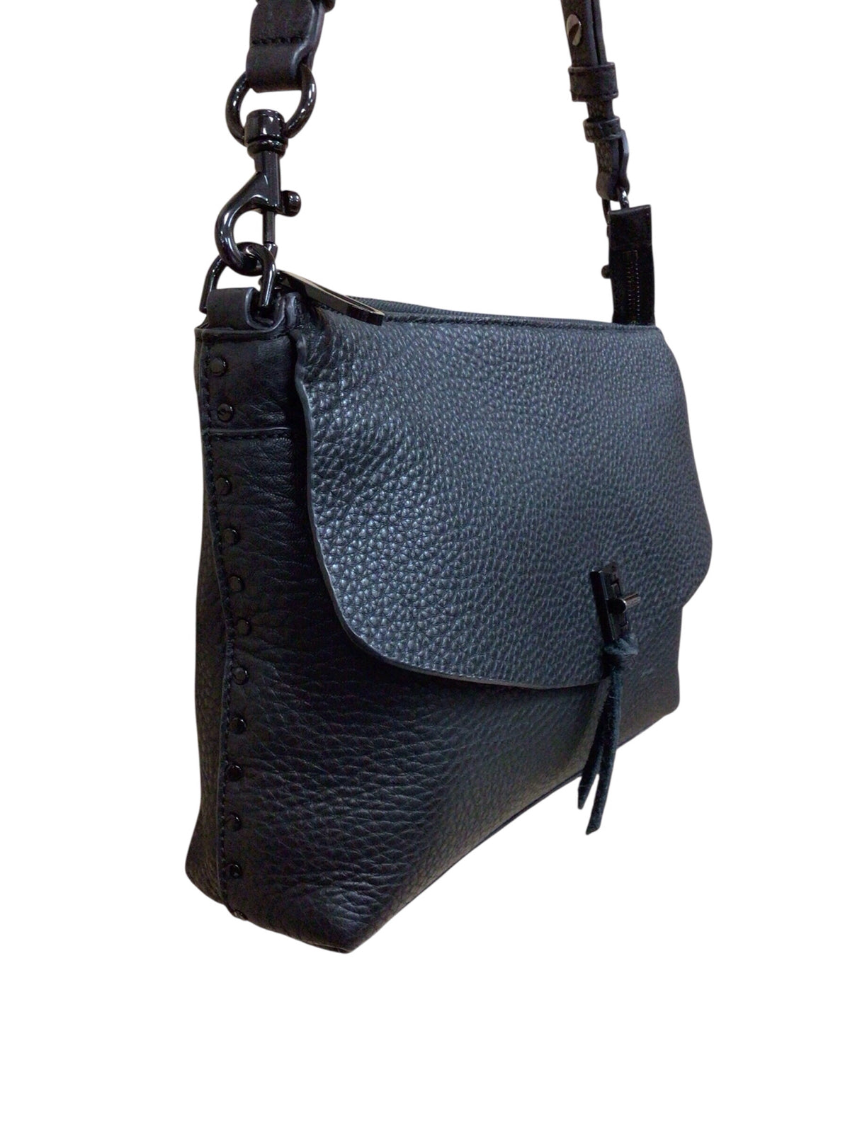 Rebecca Minkhoff "Darren" Black Pebbled Leather Shoulder Bag