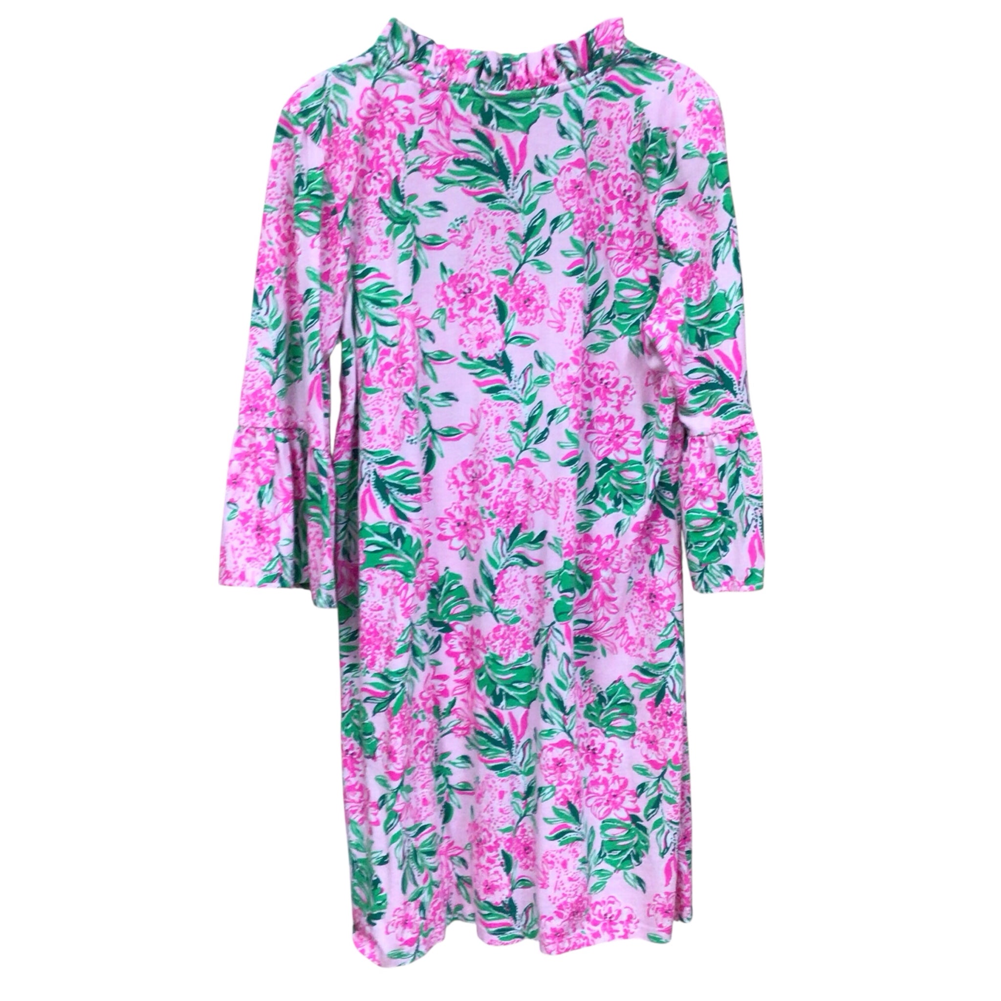 Lilly Pulitzer "Hayes Conch Shell Pink Koala La La" 3/4 Sleeve Dress Size Large