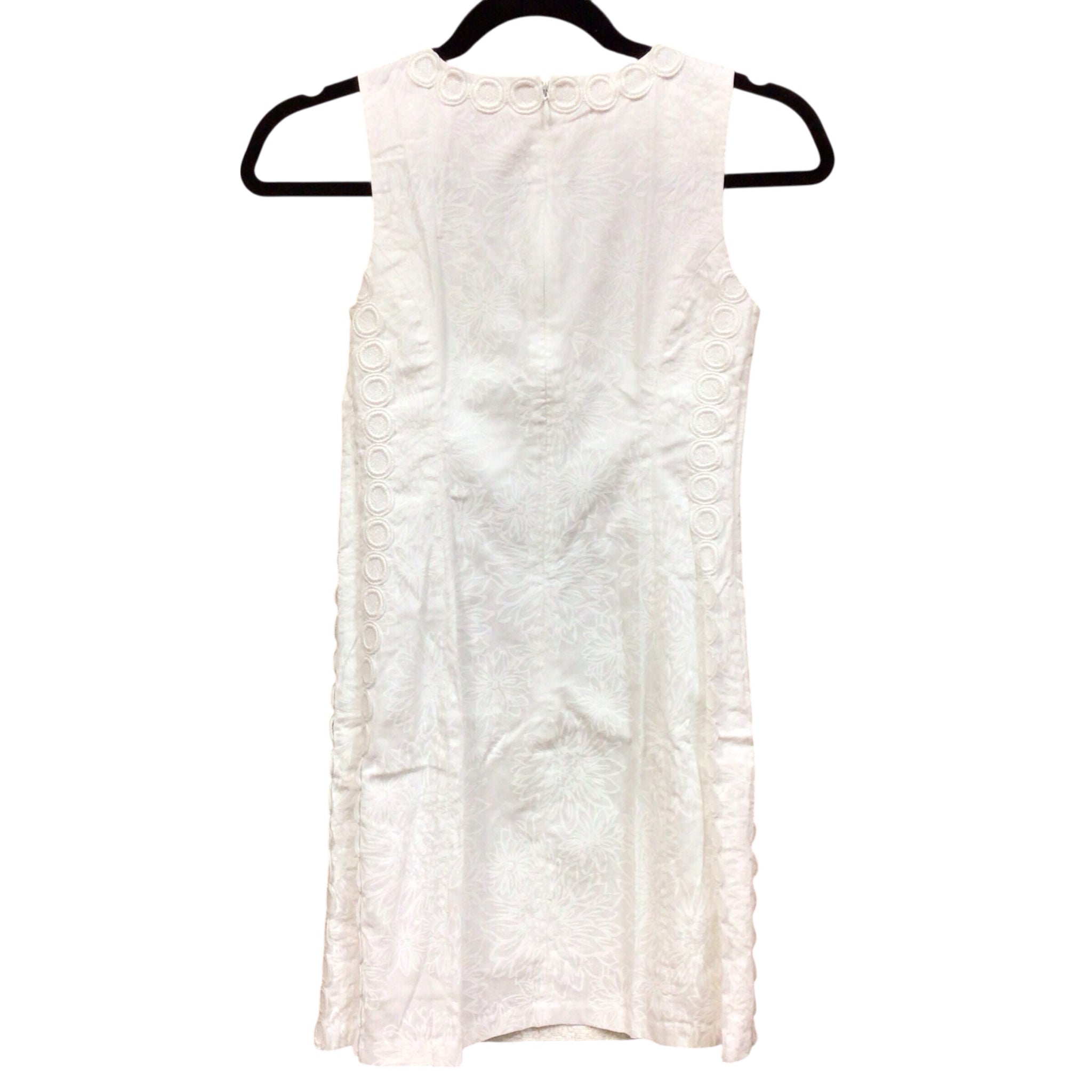 Lilly Pulitzer "Mila" White Sleeveless Shift Dress Size 00