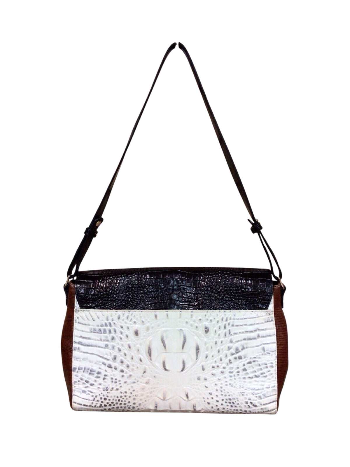 Brahmin "Thea" Croc-Embossed "Halo Amado" Leather Shoulder Bag