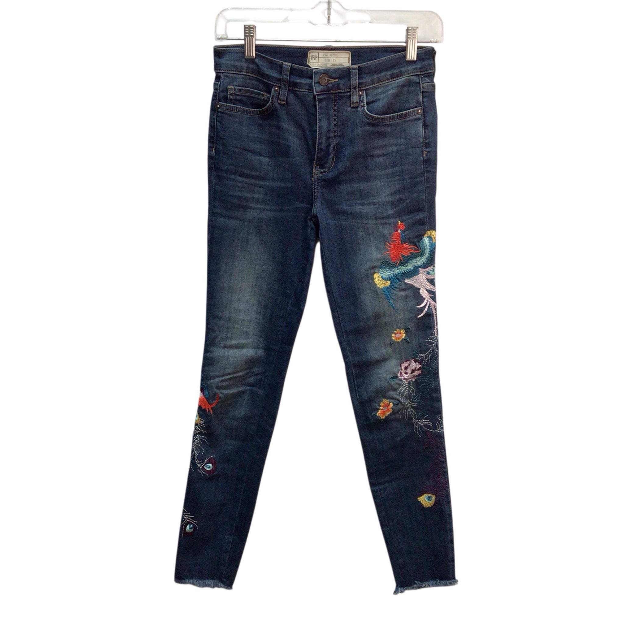 Free People Appliqued Skinny Jeans Size 25 Waist (Size 2)