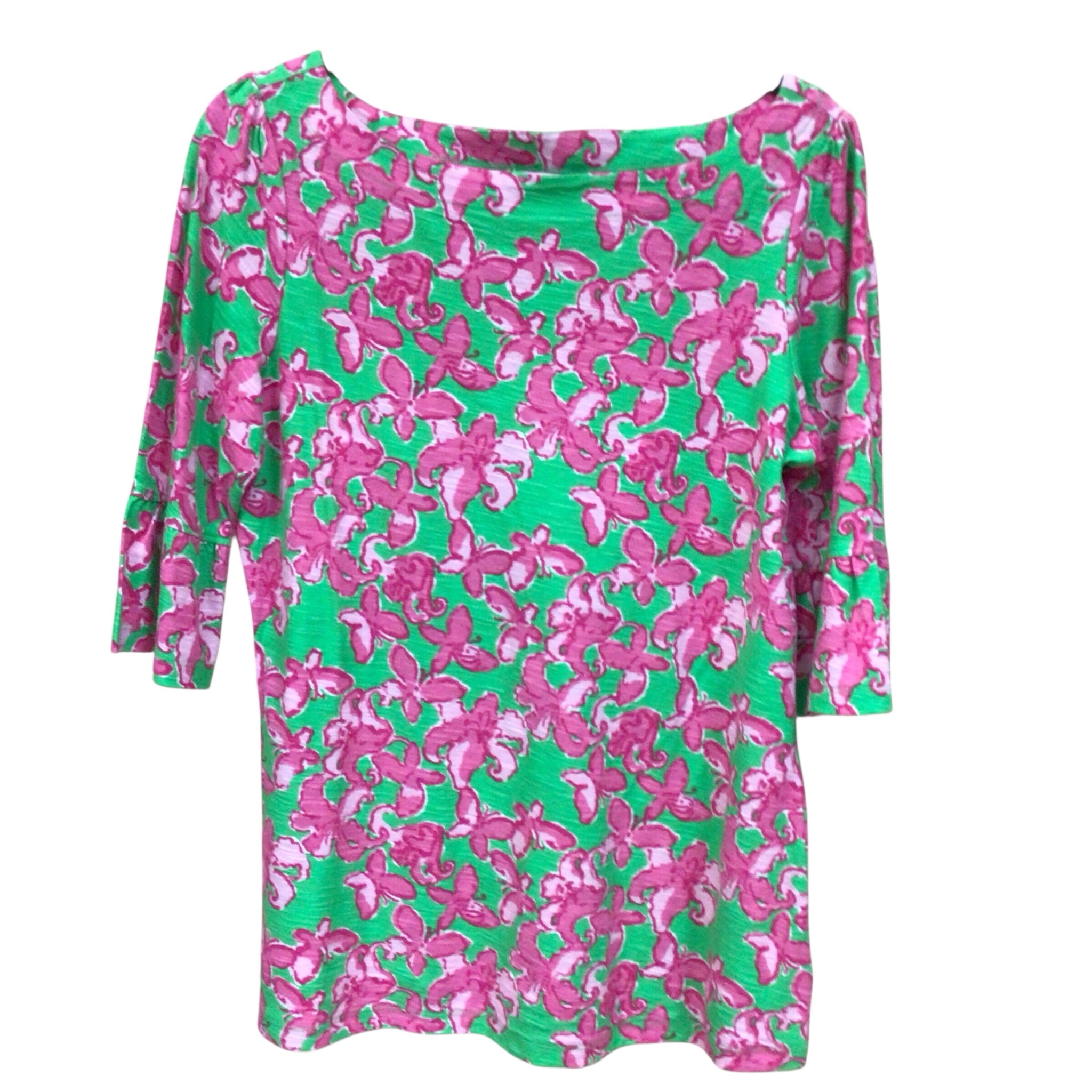 Lilly Pulitzer "Leila" 3/4 Sleeve Top Size Medium