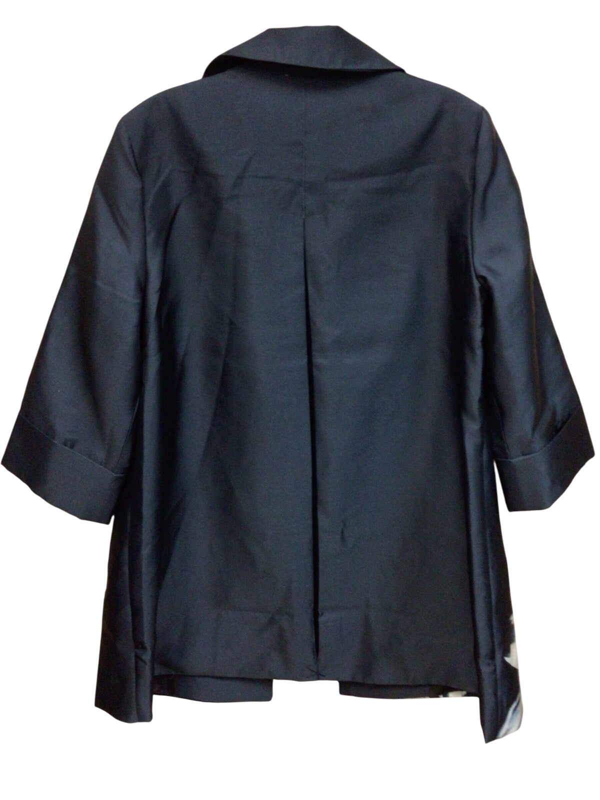 Chico's Black Floral 3/4 Sleeve Open Jacket Size Small NWT