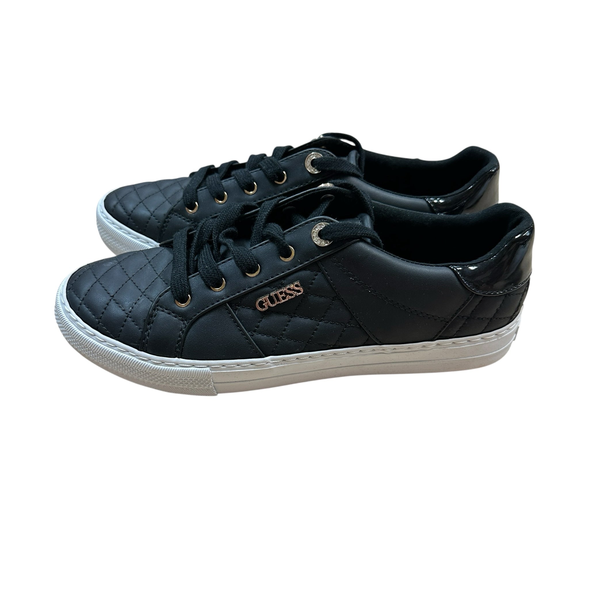 Guess "Loven" Black Quilted Sneakers Size 10