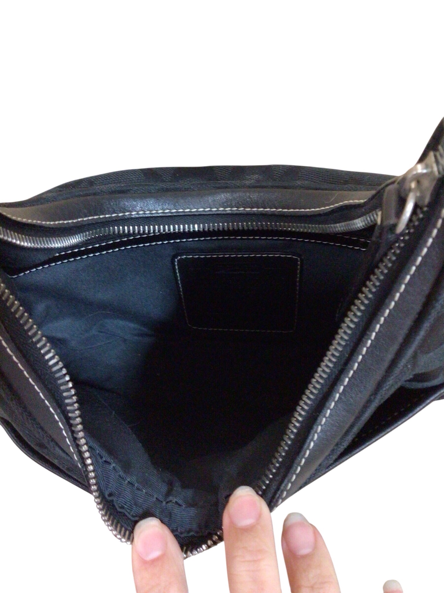 Coach 6045 Black Y2K Signature Jacquard Hobo Shoulder Bag