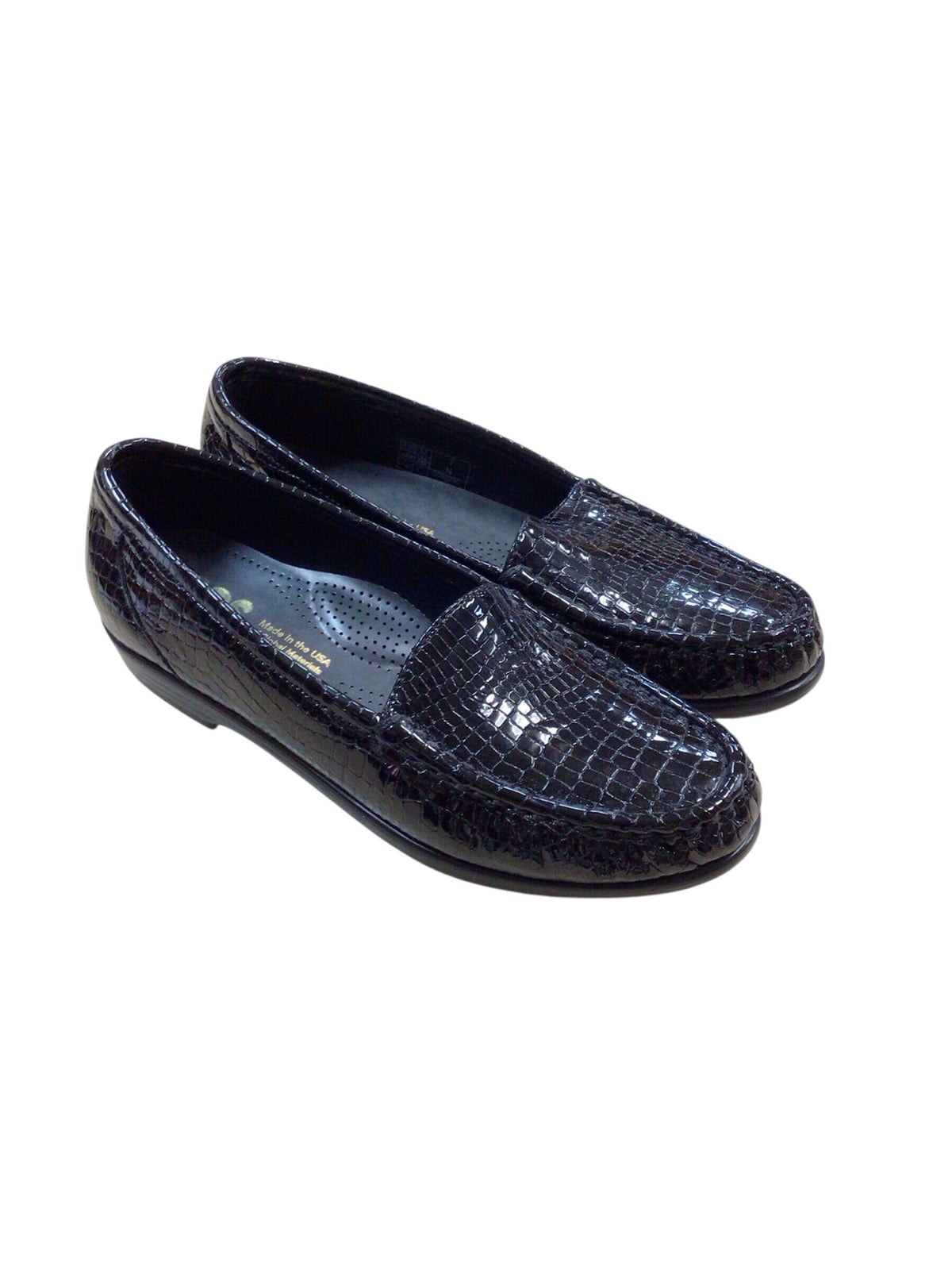 SAS Simplify Everyday Black Croc Loafer Size 7 (Narrow)