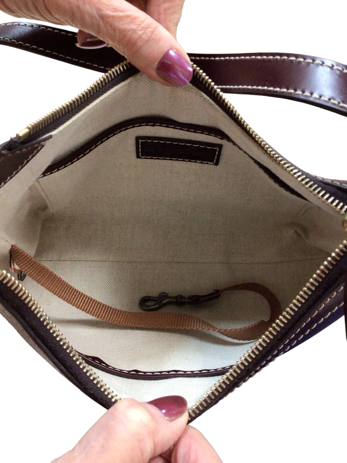 Dooney & Bourke "Baguette" Brown Leather Shoulder Bag