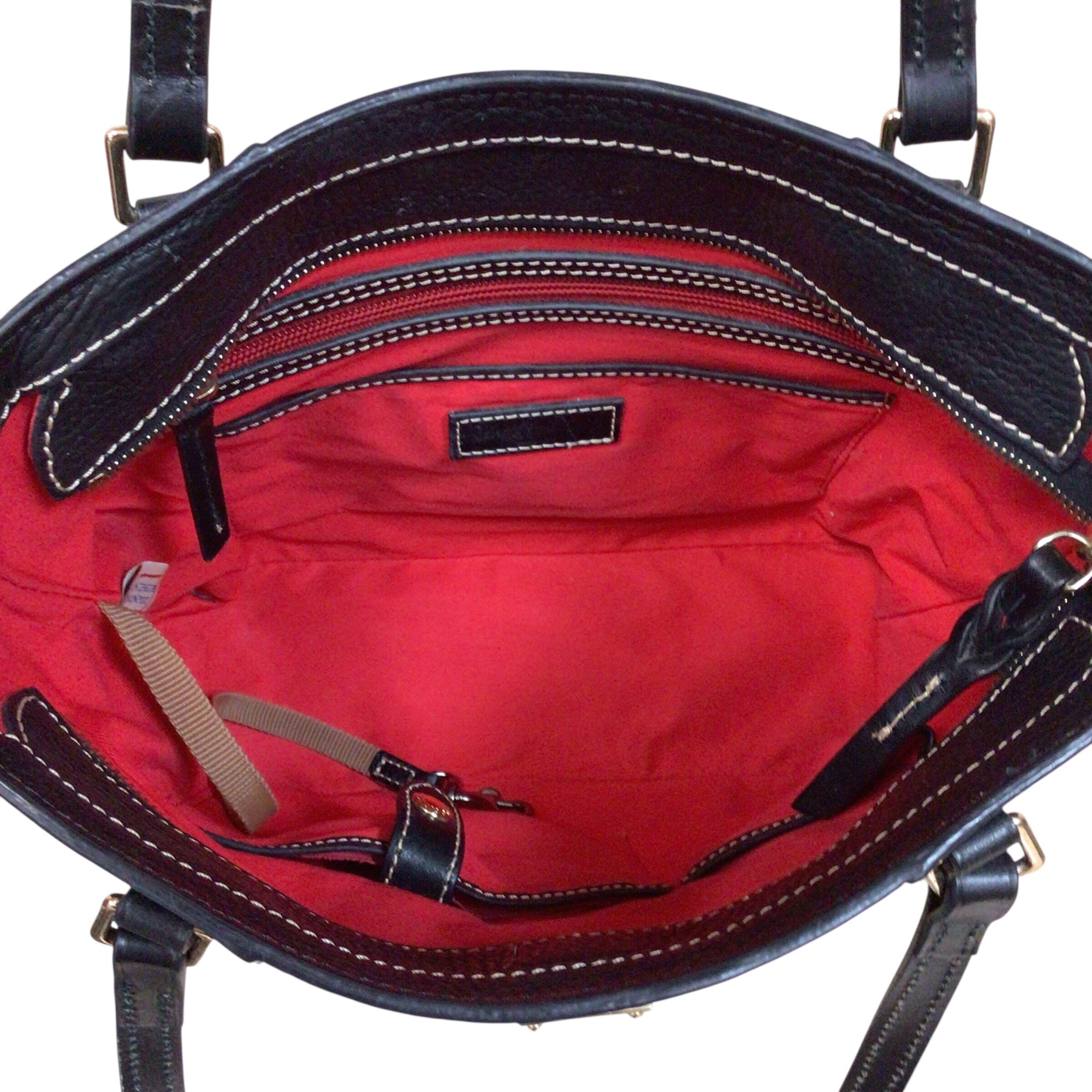 Dooney & Bourke Black Pebbled Leather "Lexington Shopper" Shoulder Bag