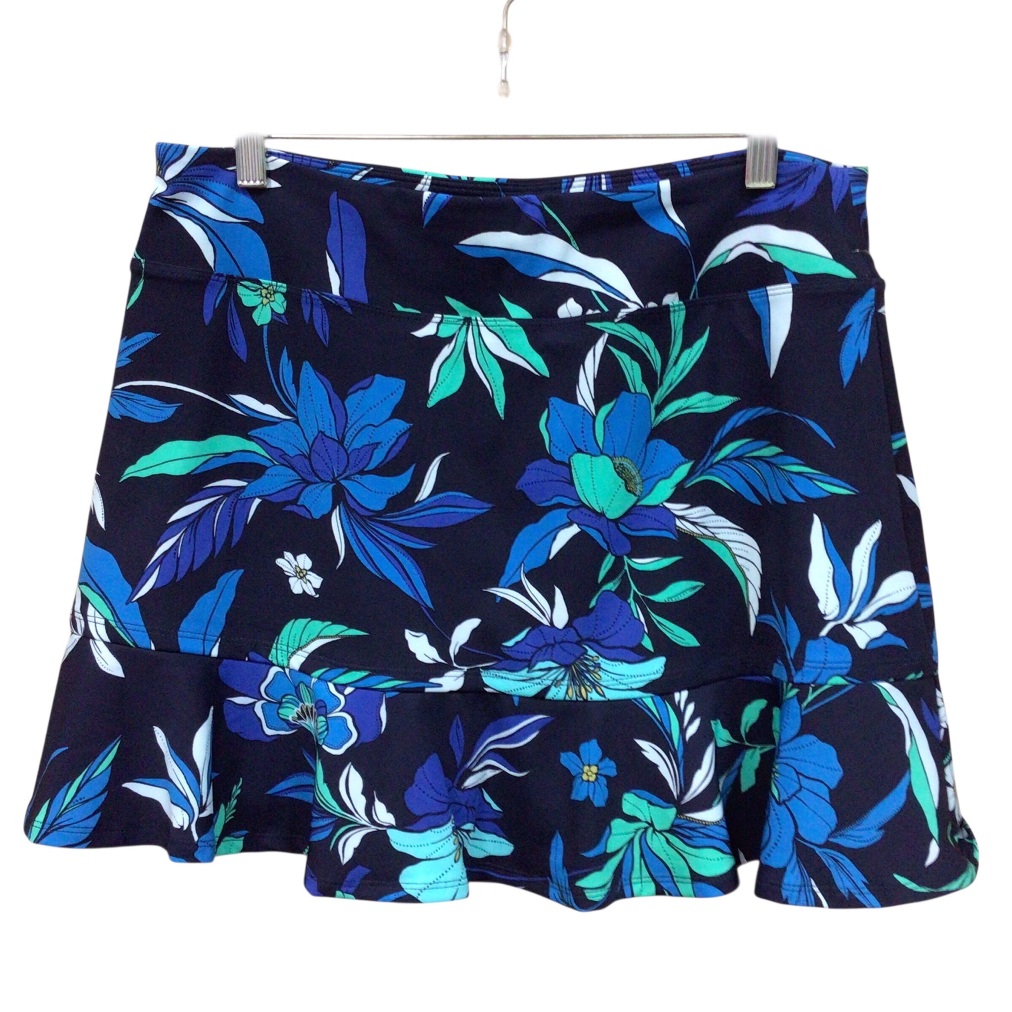 Tommy Bahama Blue & Teal Floral Skort Size Large