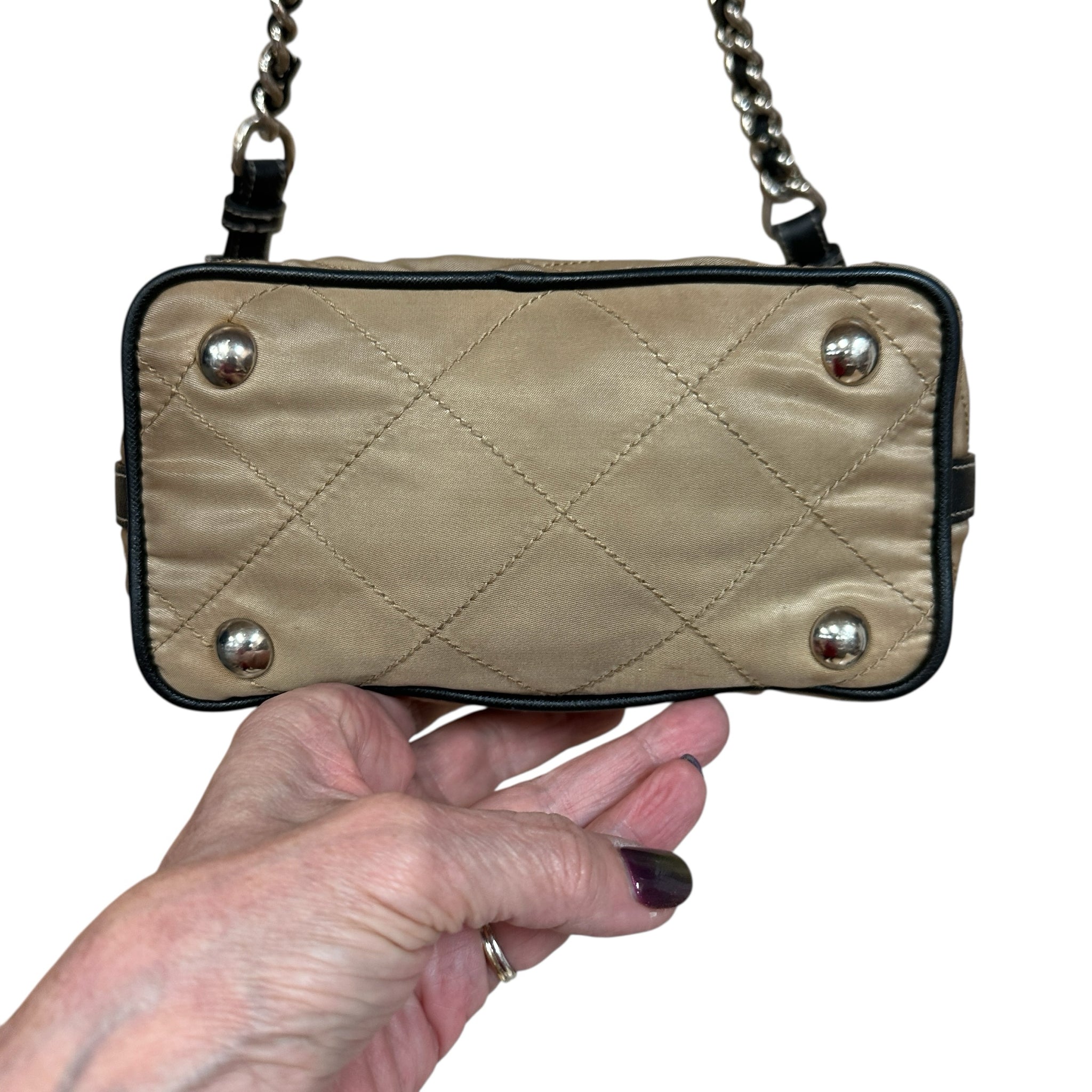 Prada Re-Nylon Quilted Shoulder Bag Tan