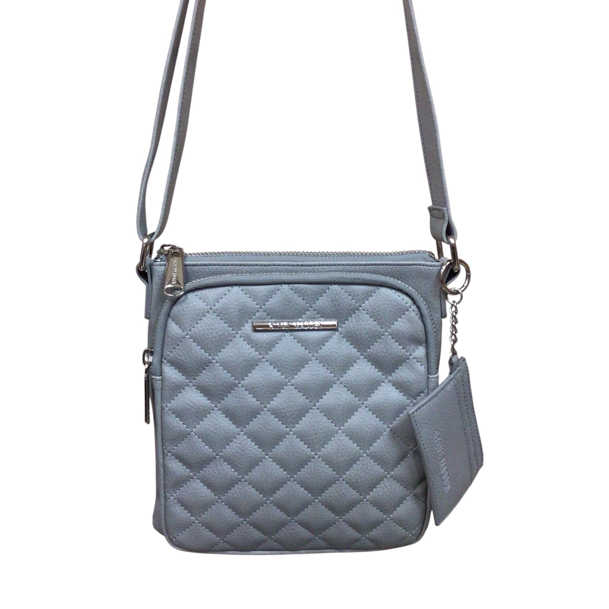 Steve Madden Gray Quilted Leather Crossbody Bag
