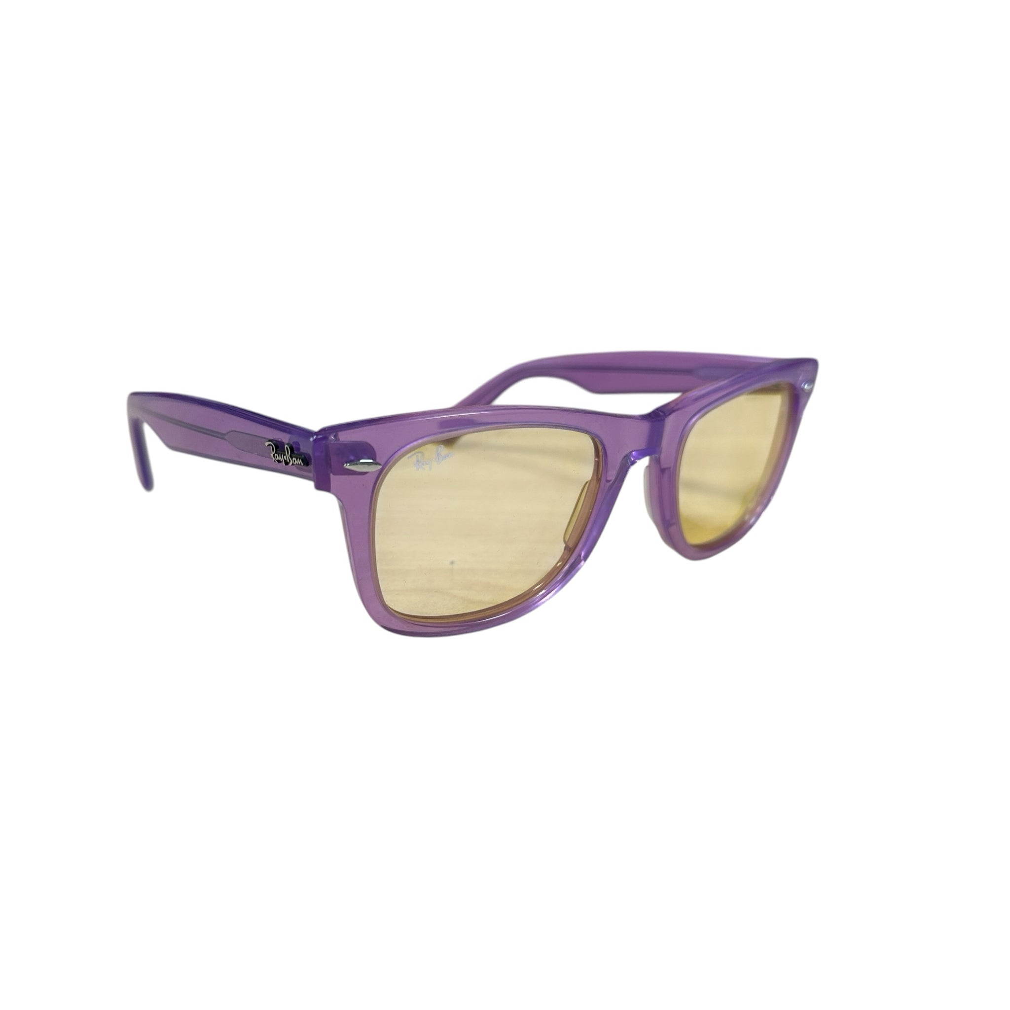 Ray Ban "Wayfarer" Colorblock RB2140 Transparent Violet Sunglasses