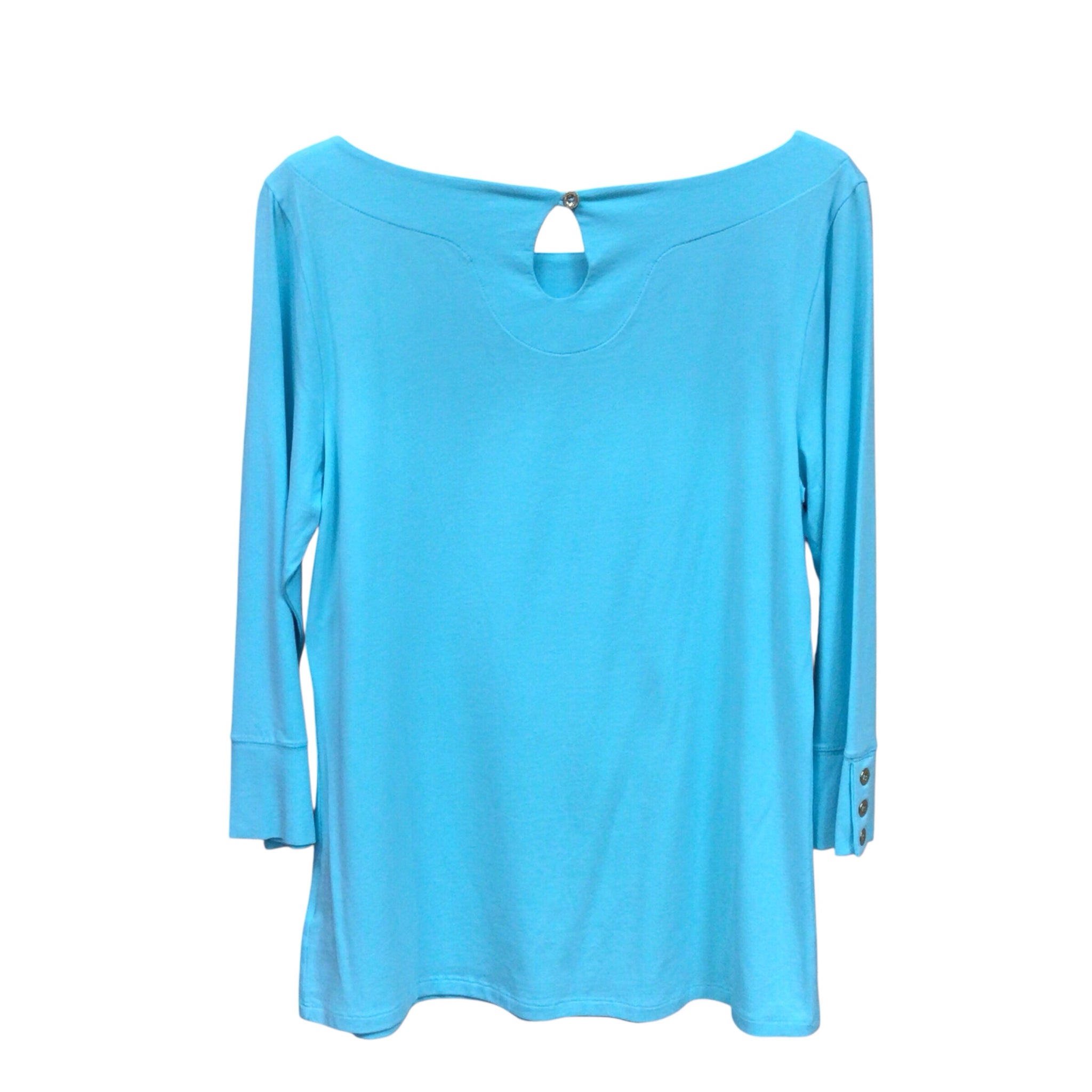 Lilly Pulitzer Ocean Blue 3/4 Sleeve Top Size Large