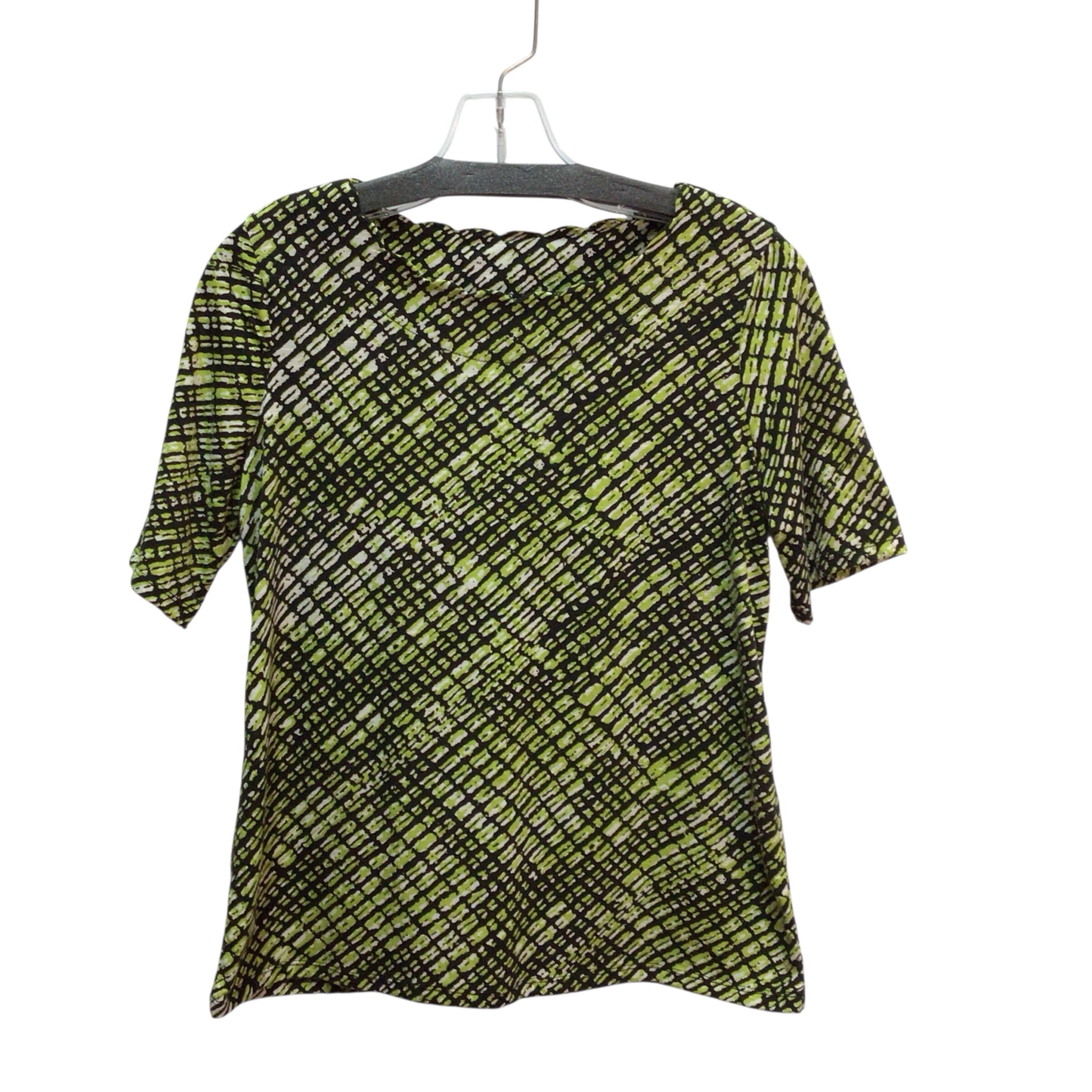 East 5th Lime Green And Black Short Sleeve Top Size M