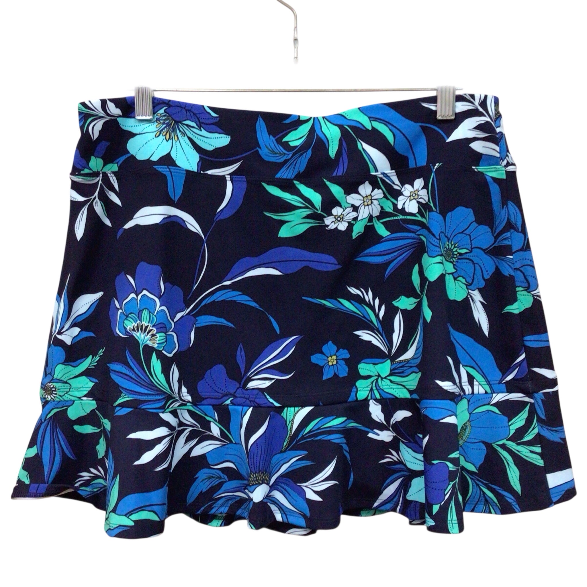 Tommy Bahama Blue & Teal Floral Skort Size Large