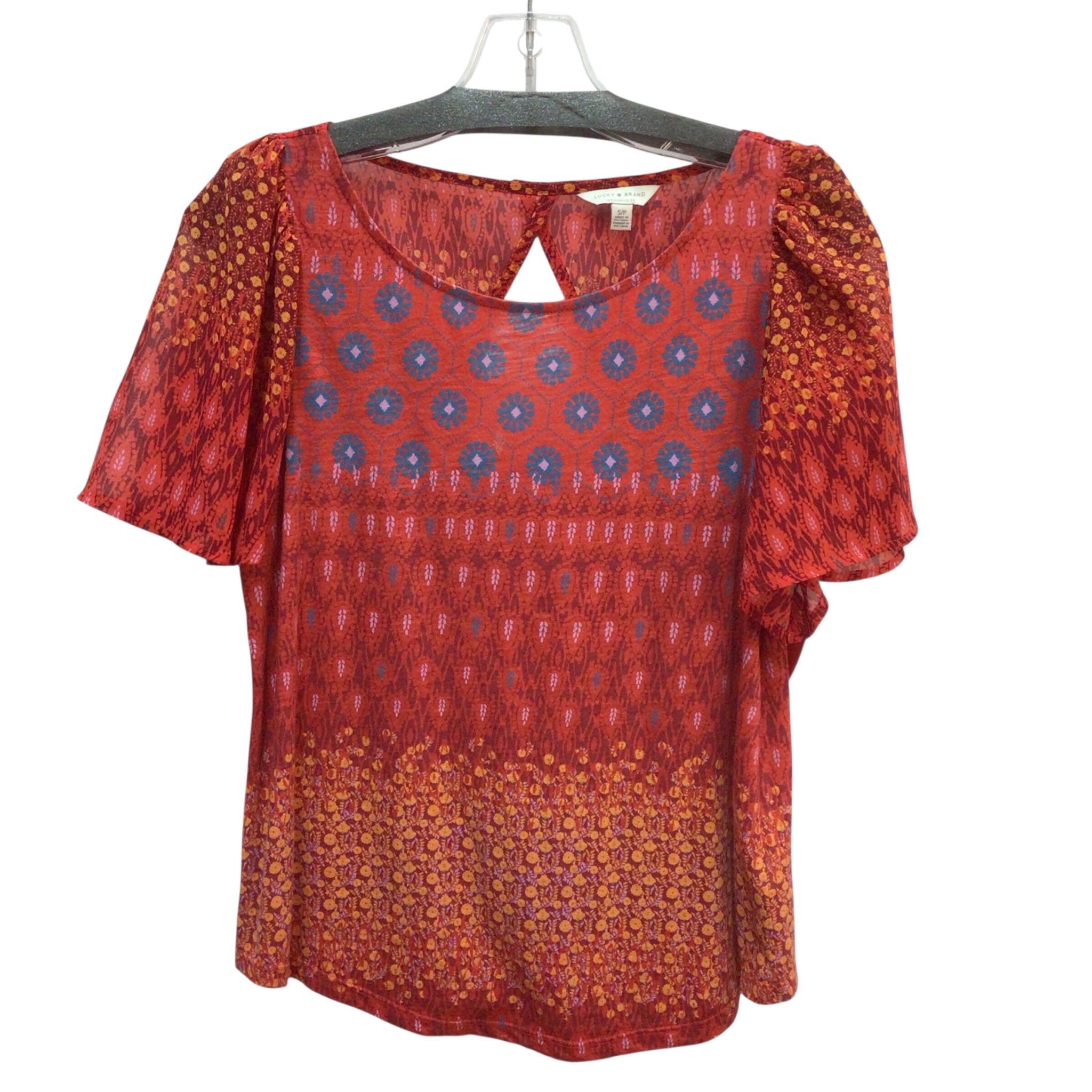 Lucky Brand Red Short Sleeve Top Size SP