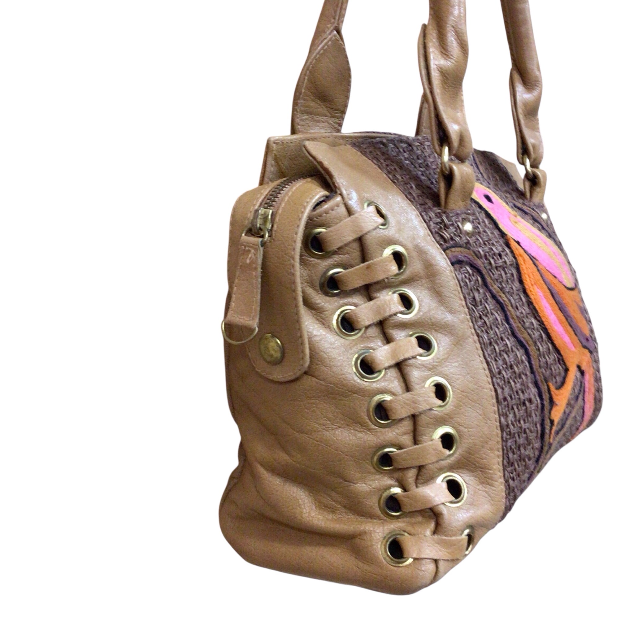 Anthropolgie Vintage Lucky Penny Leather Bird Satchel